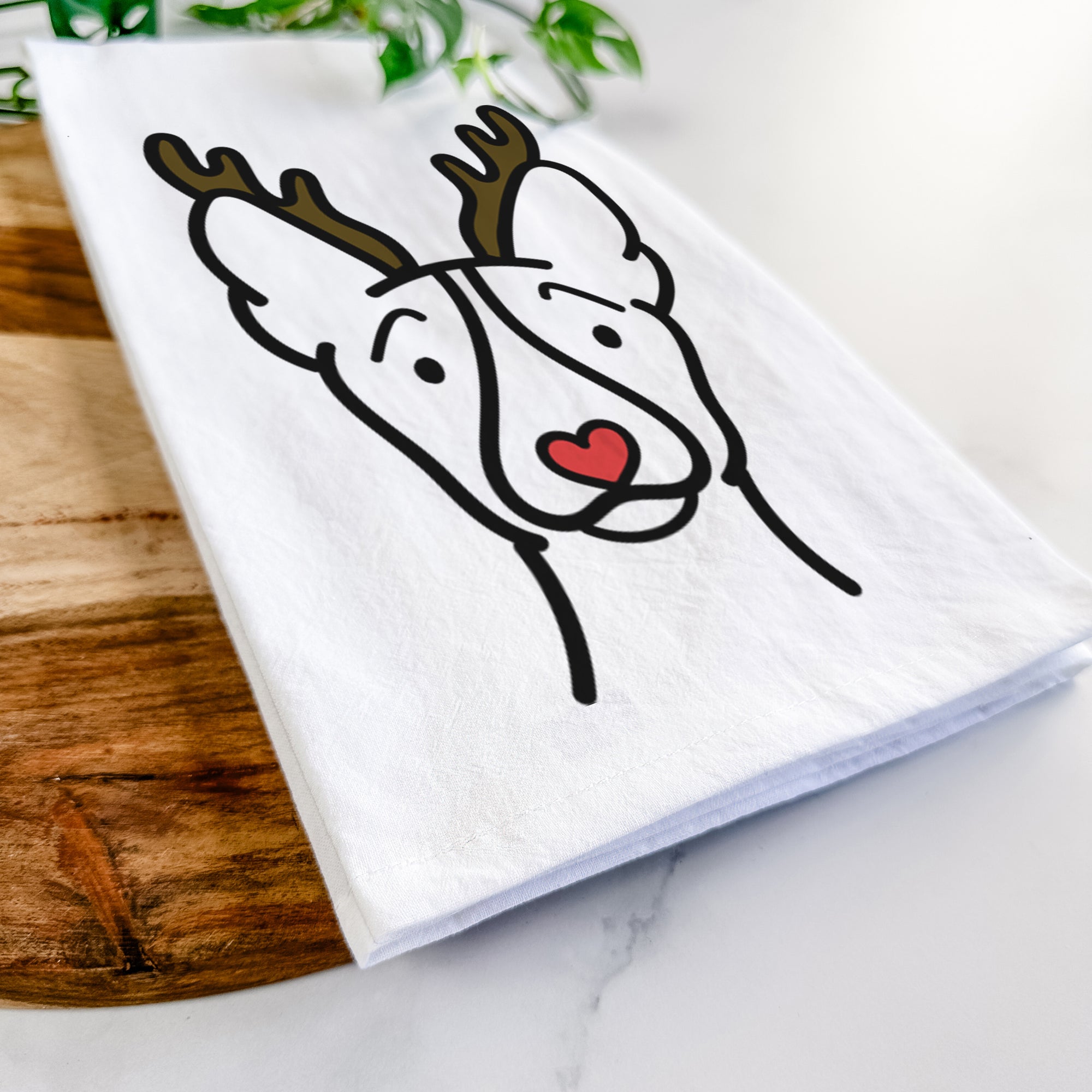 Red Nose Basenji - Tea Towel