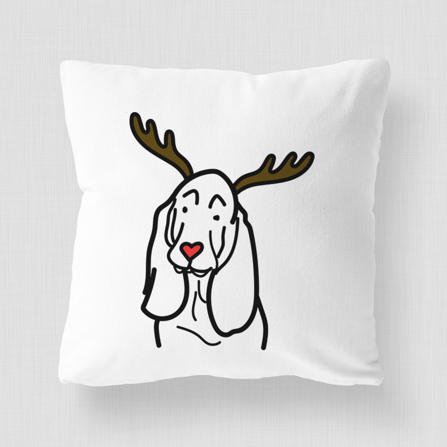 Love Always Basset Hound - Throw Pillow Cover