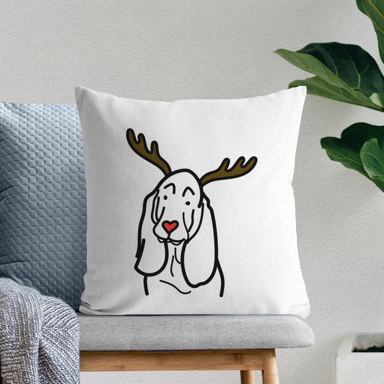 Love Always Basset Hound - Throw Pillow Cover