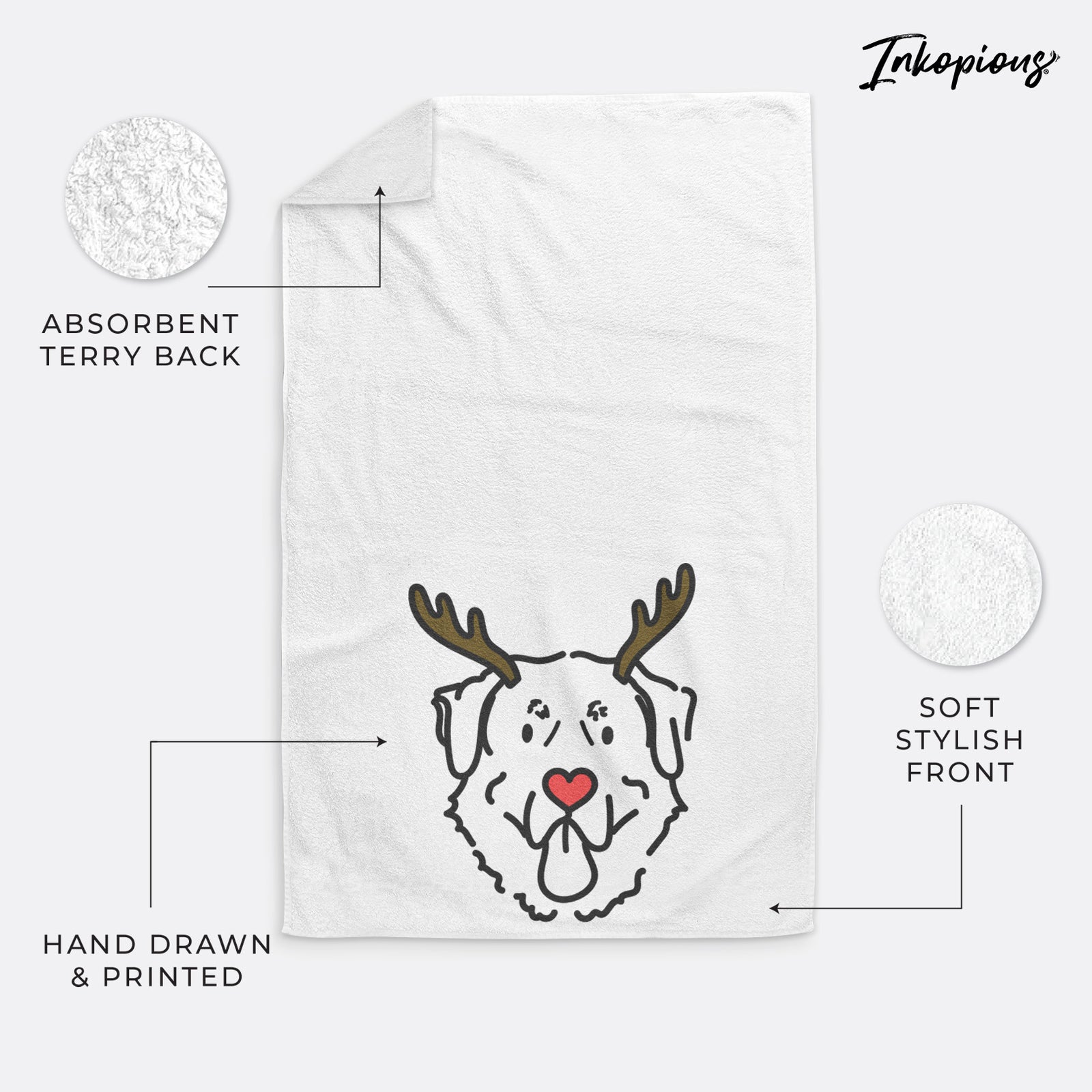 Red Nose Anatolian Shepherd - Batu - Decorative Hand Towel