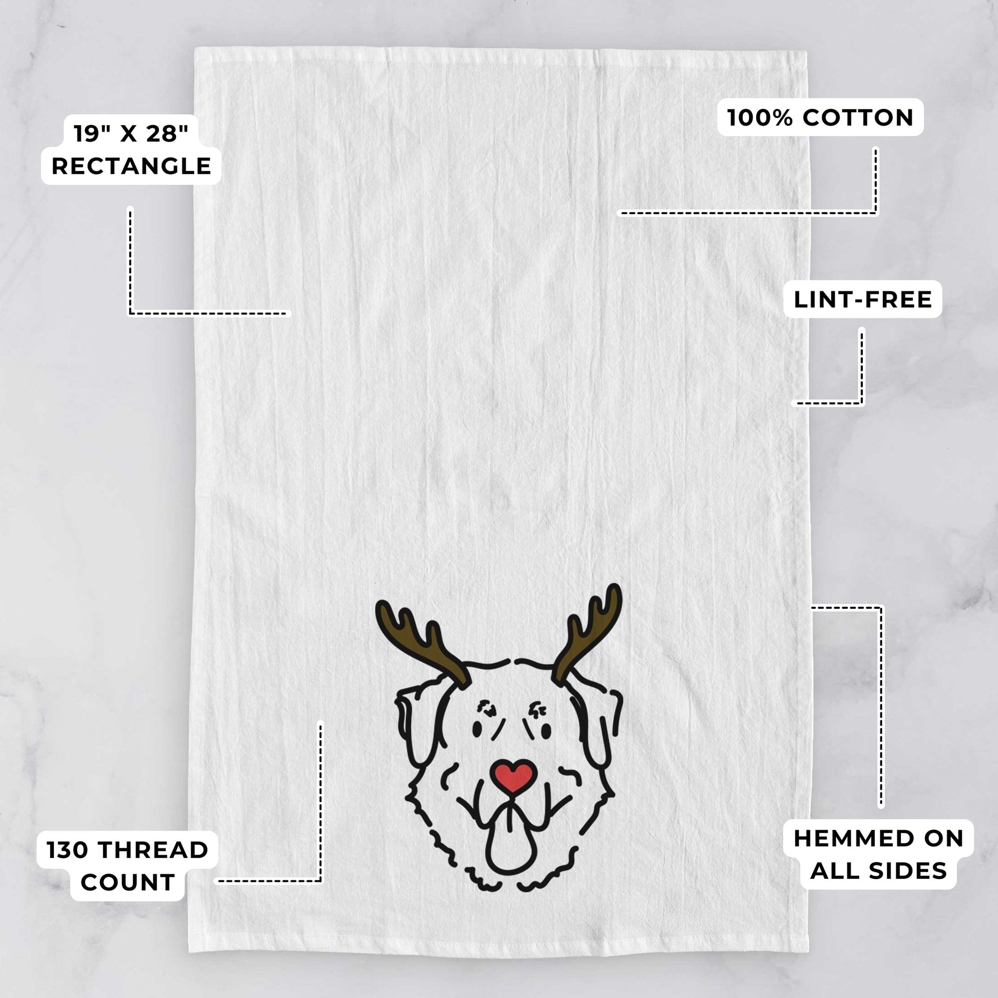 Red Nose Anatolian Shepherd - Batu - Tea Towel