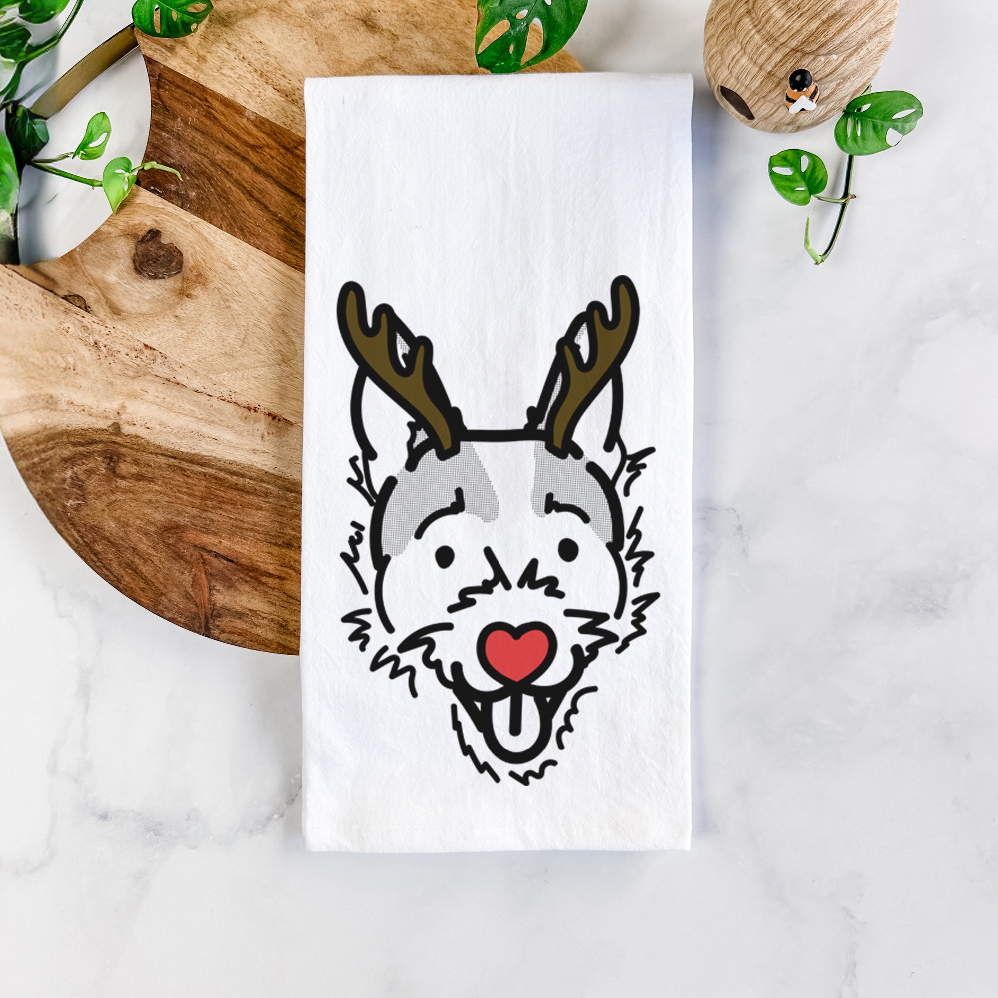 Red Nose Jack Russell Terrier - Baxter - Tea Towel