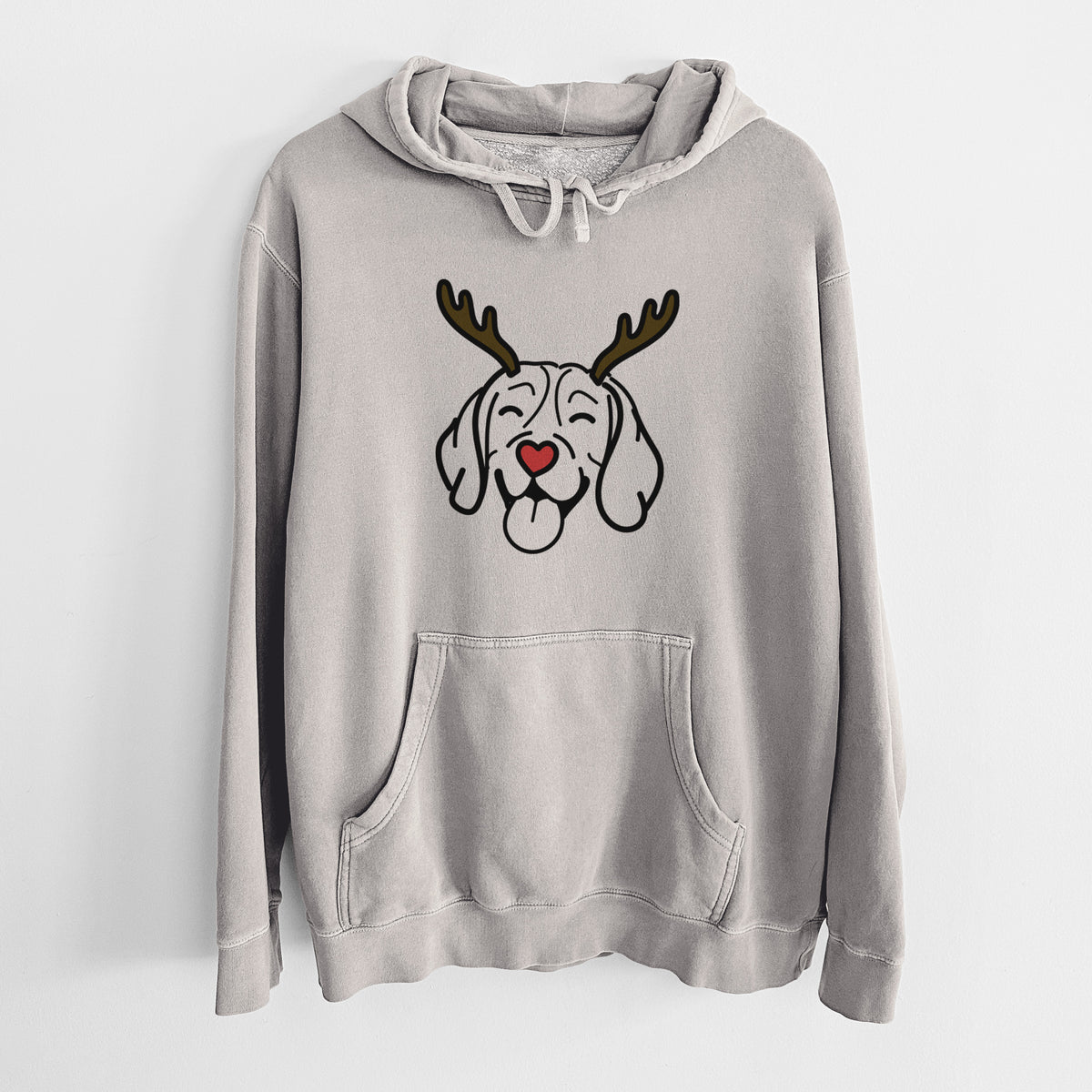 Red Nose Beagle - Unisex Pigment Dyed Hoodie