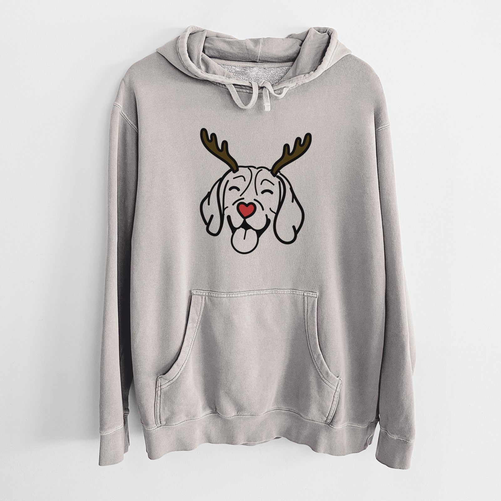 Red Nose Beagle - Unisex Pigment Dyed Hoodie
