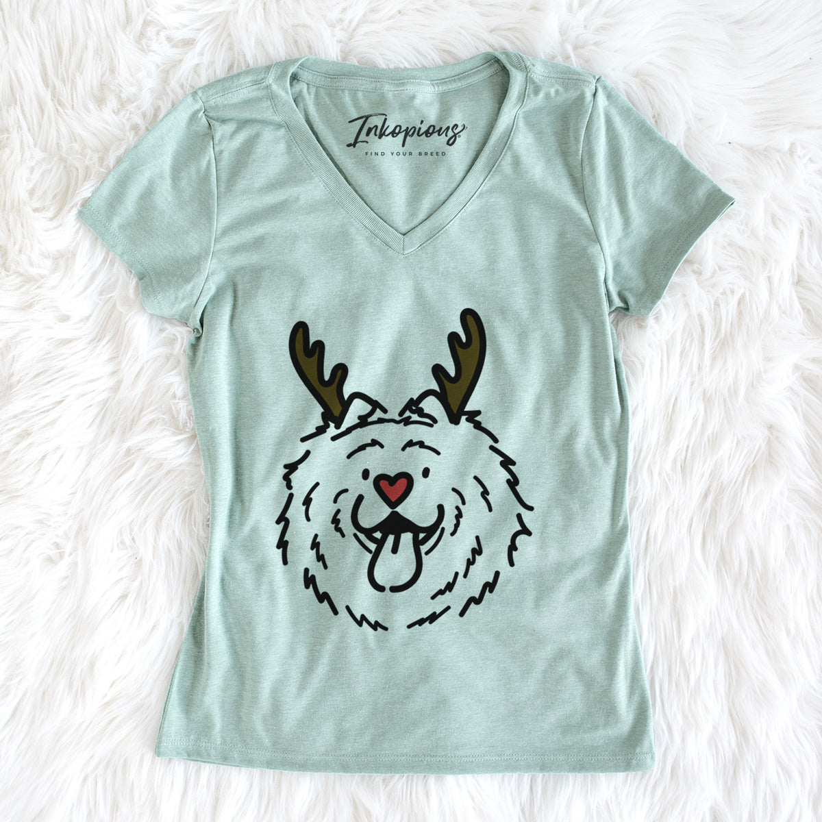 Red Nose Chow Chow - Bear - Women&#39;s Perfect V-neck Shirt