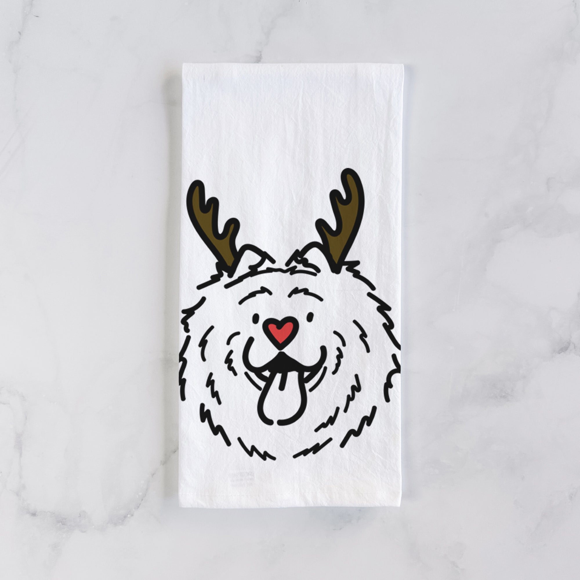 Red Nose Chow Chow - Bear - Tea Towel