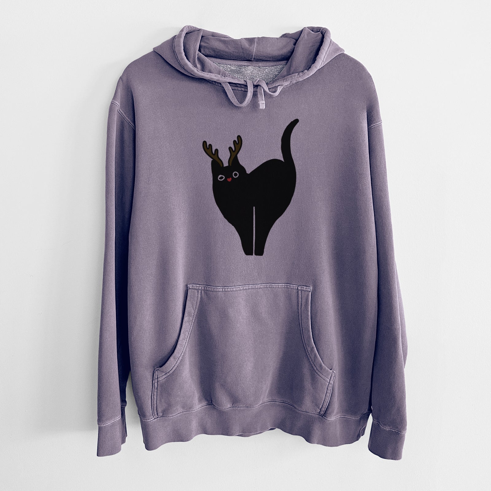 Red Nose Black Cat - Bella - Unisex Pigment Dyed Hoodie