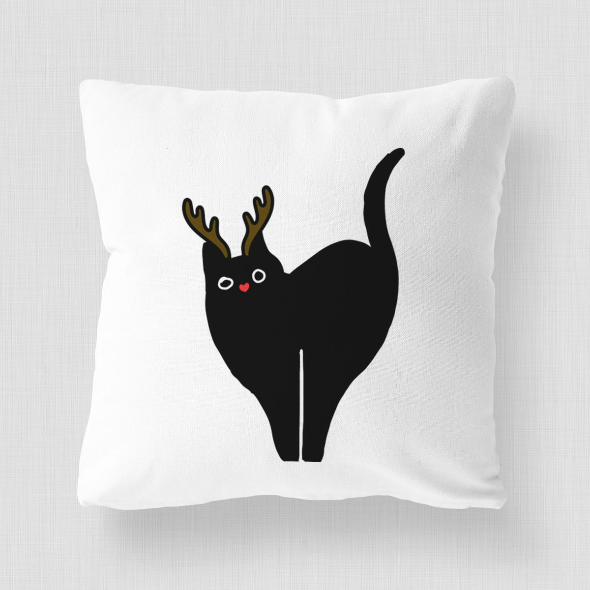 Love Always Black Cat - Bella -  Throw Pillow Cover