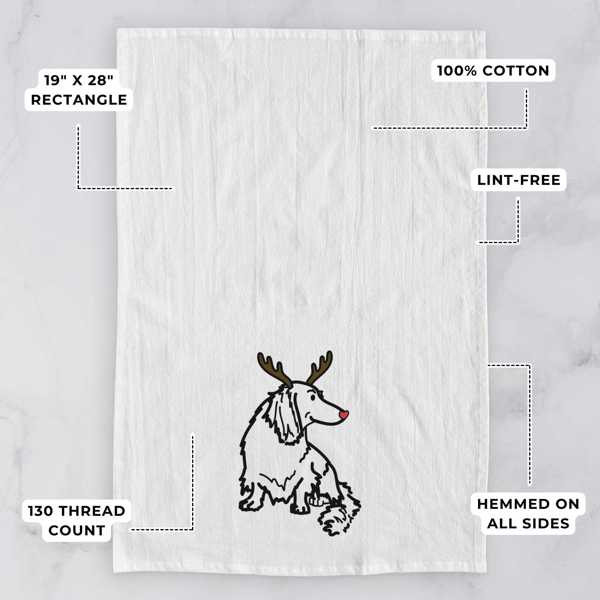 Red Nose Dachshund - Bella - Tea Towel