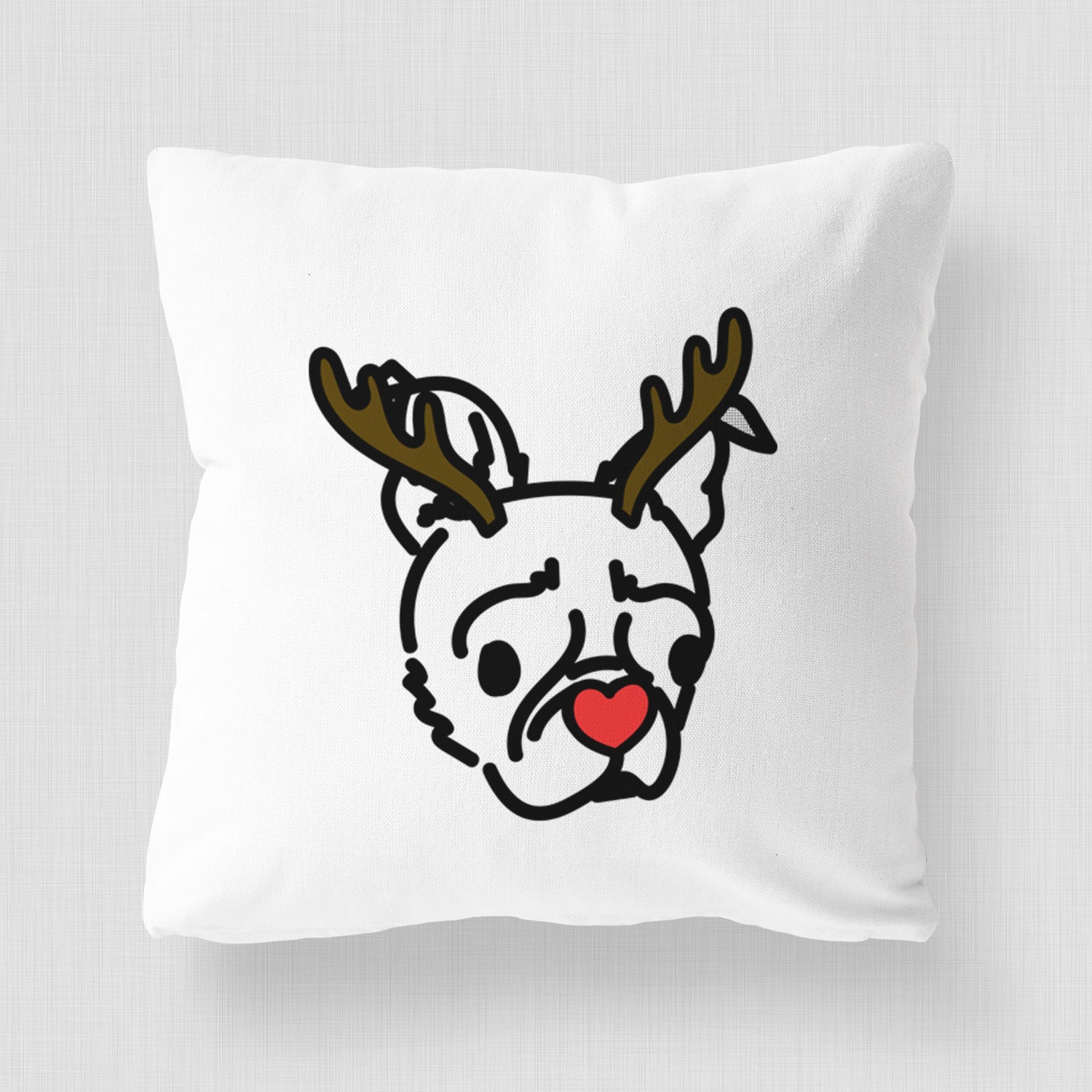 Love Always Pug Boston Terrier Mix - Bella -  Throw Pillow Cover