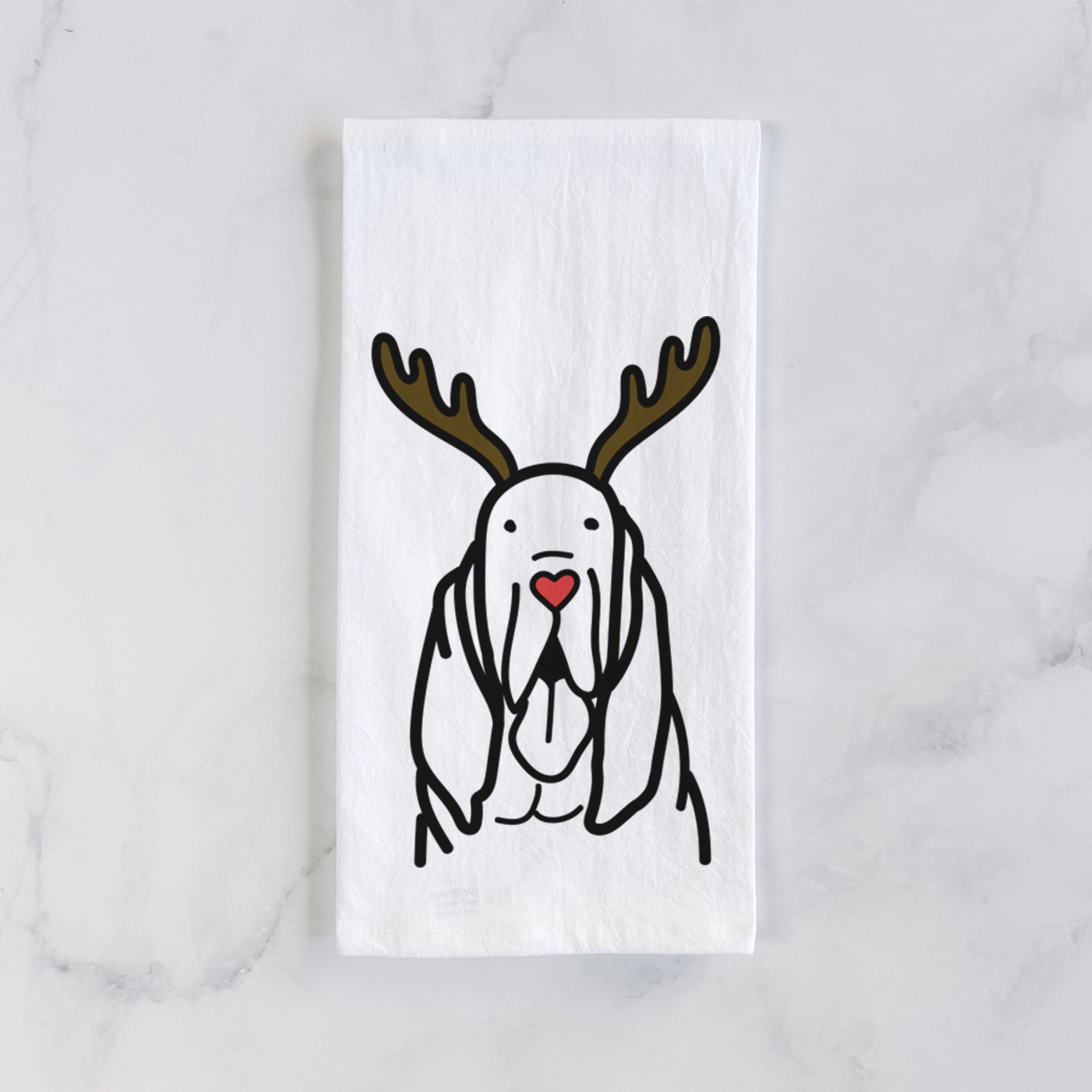 Red Nose Bloodhound - Tea Towel