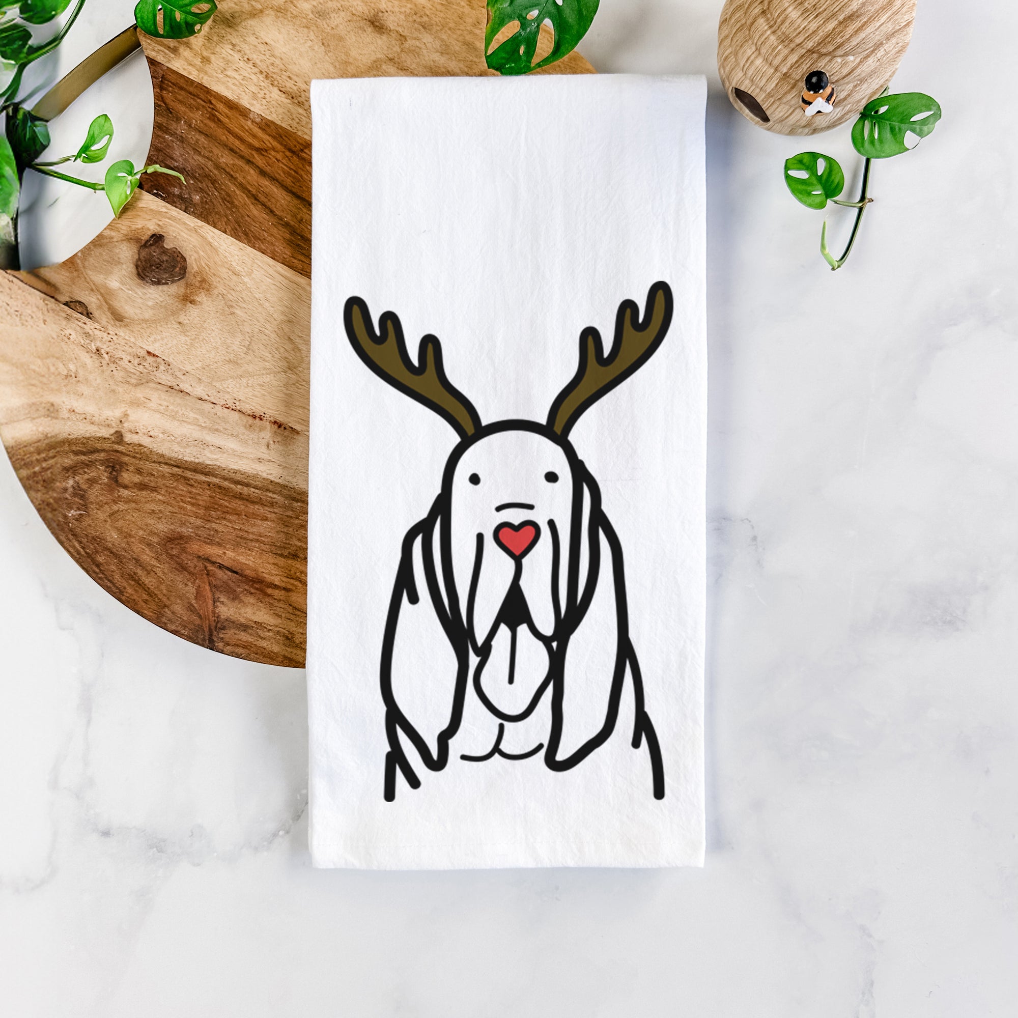 Red Nose Bloodhound - Tea Towel