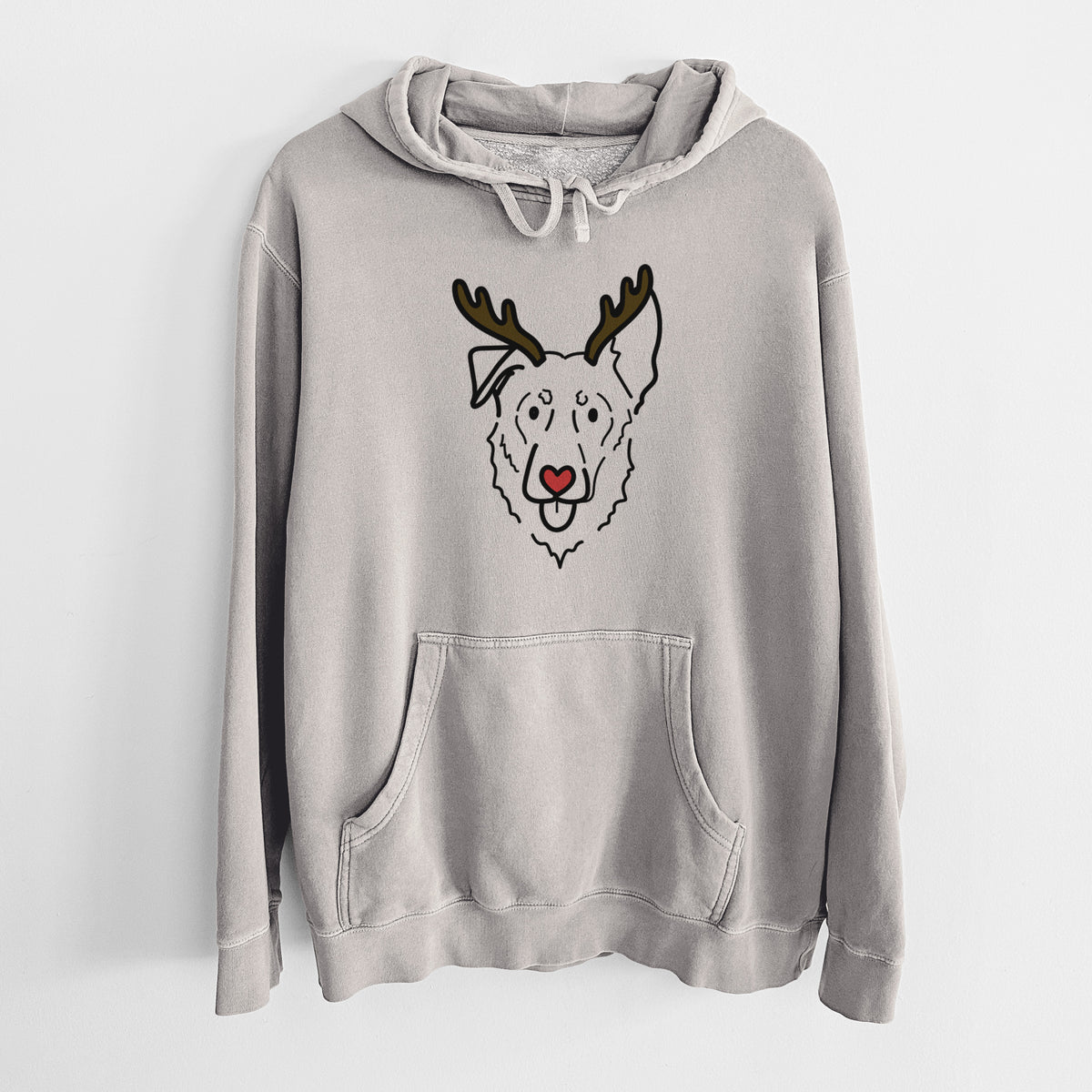 Red Nose Shepherd Mix - Bodhi - Unisex Pigment Dyed Hoodie