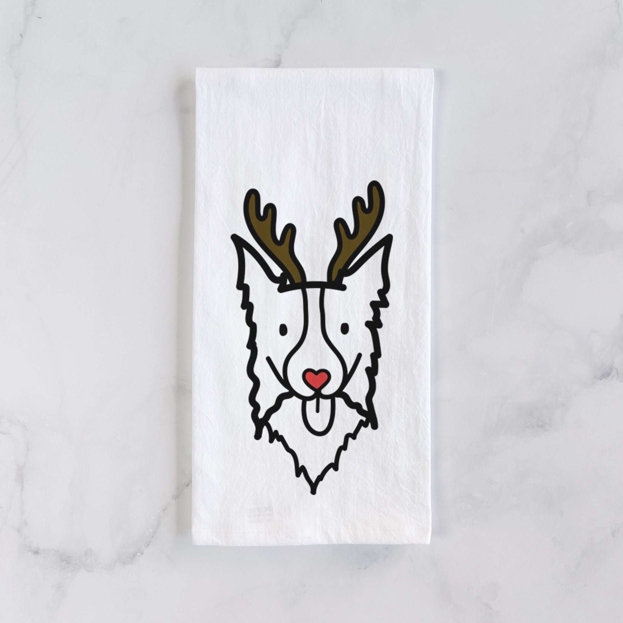 Red Nose Border Collie - Tea Towel