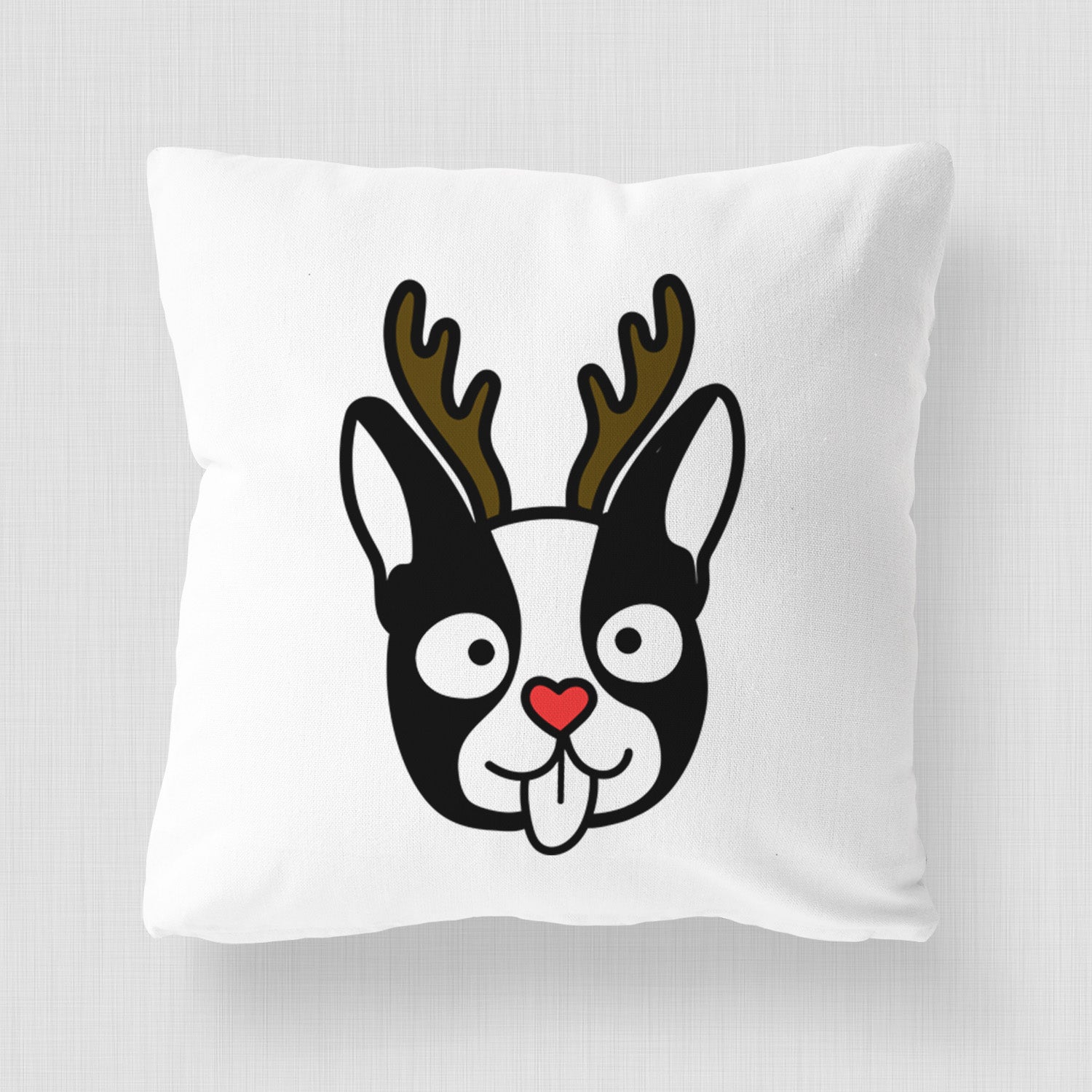 Love Always Boston Terrier - Throw Pillow Cover