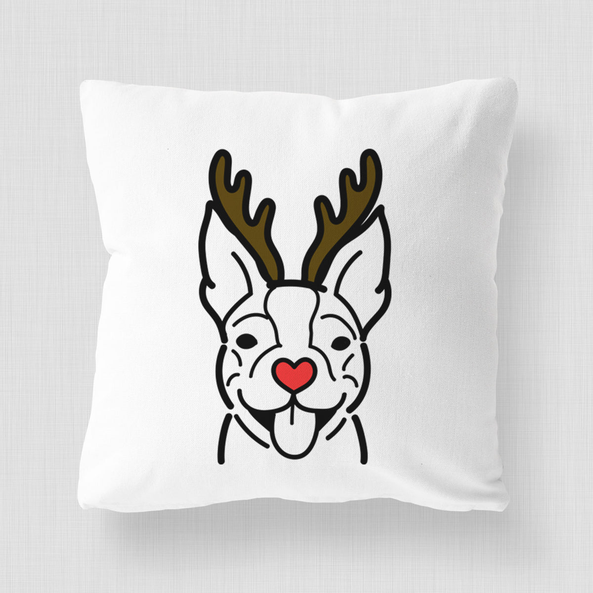 Love Always Happy Boston Terrier - Throw Pillow Cover