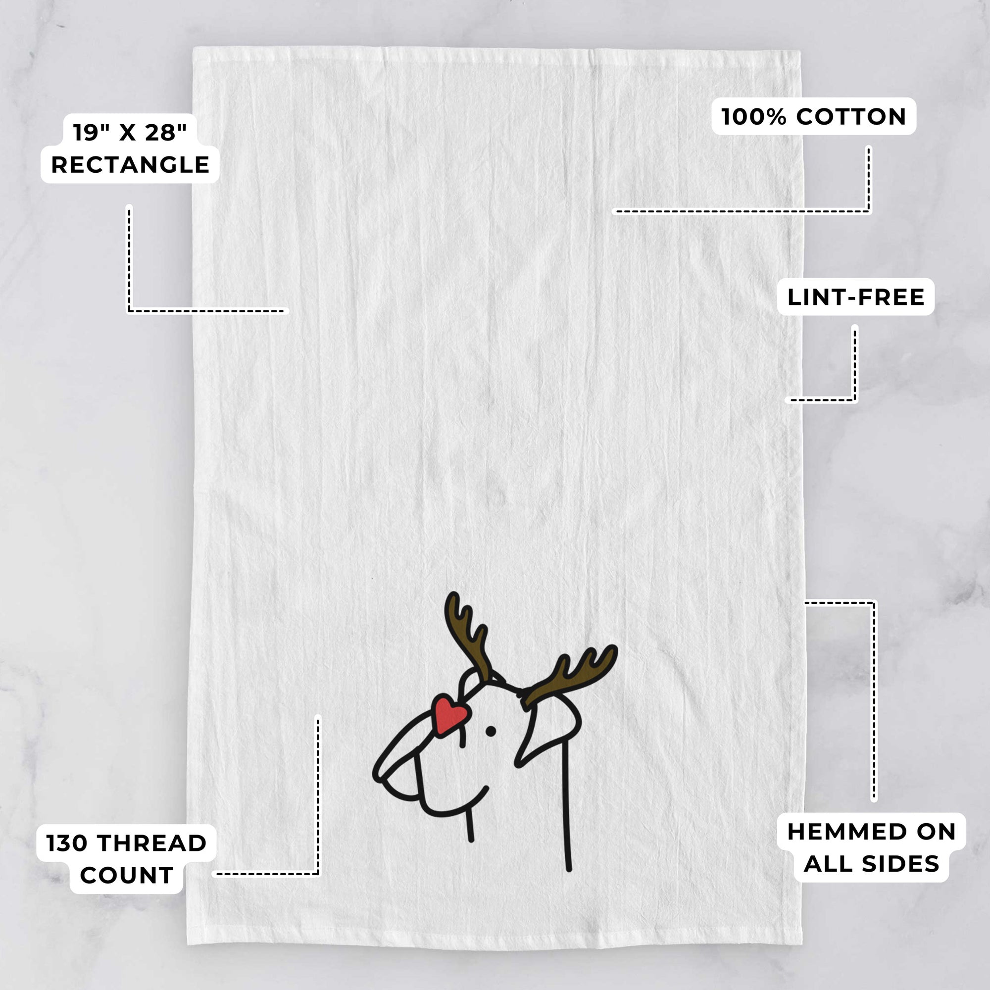 Red Nose Boxer - Tea Towel