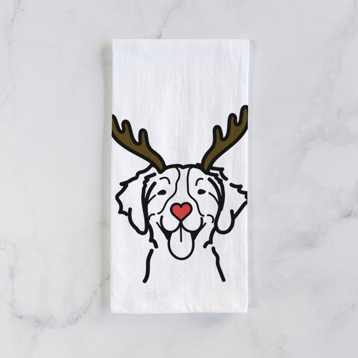 Red Nose Brittany - Tea Towel