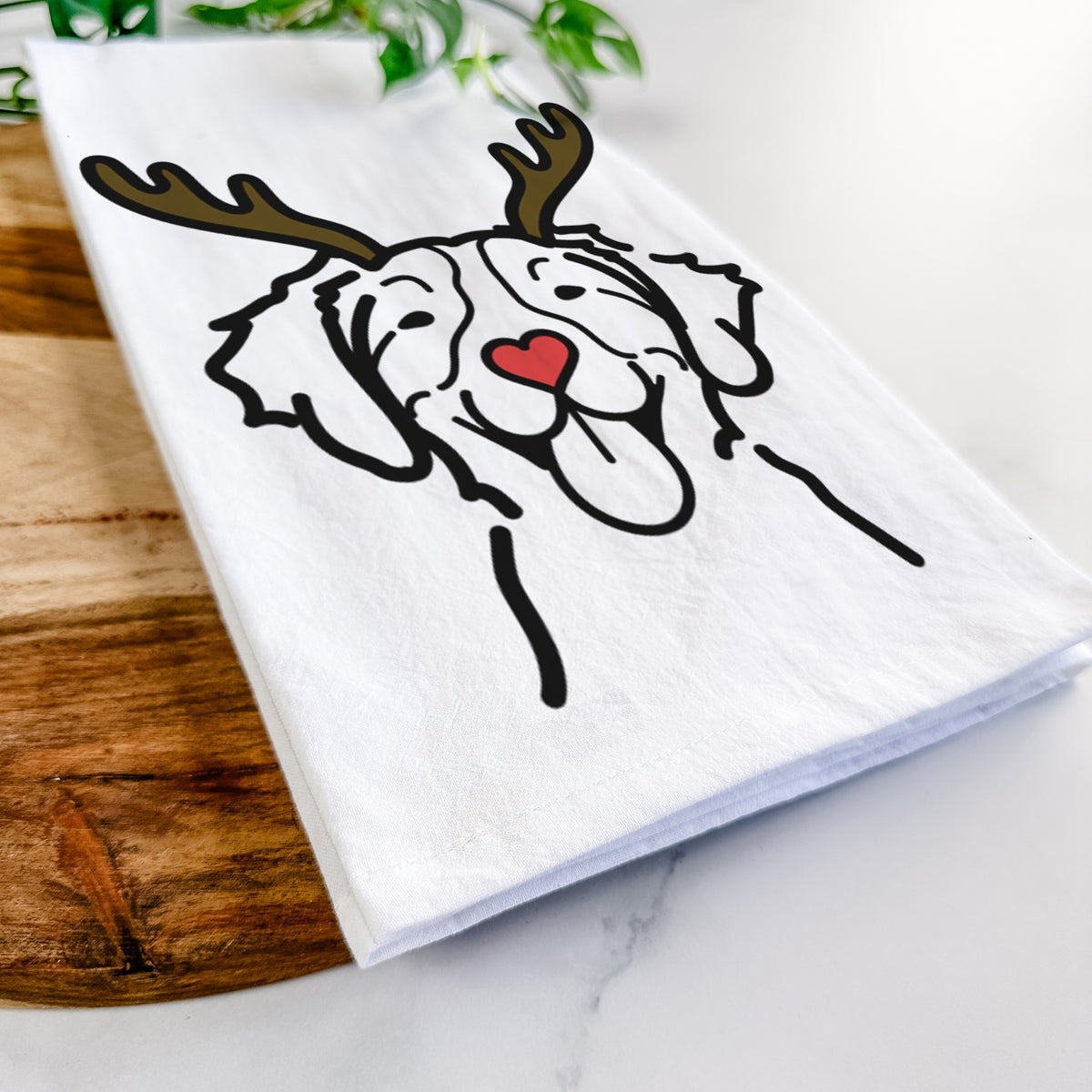 Red Nose Brittany - Tea Towel