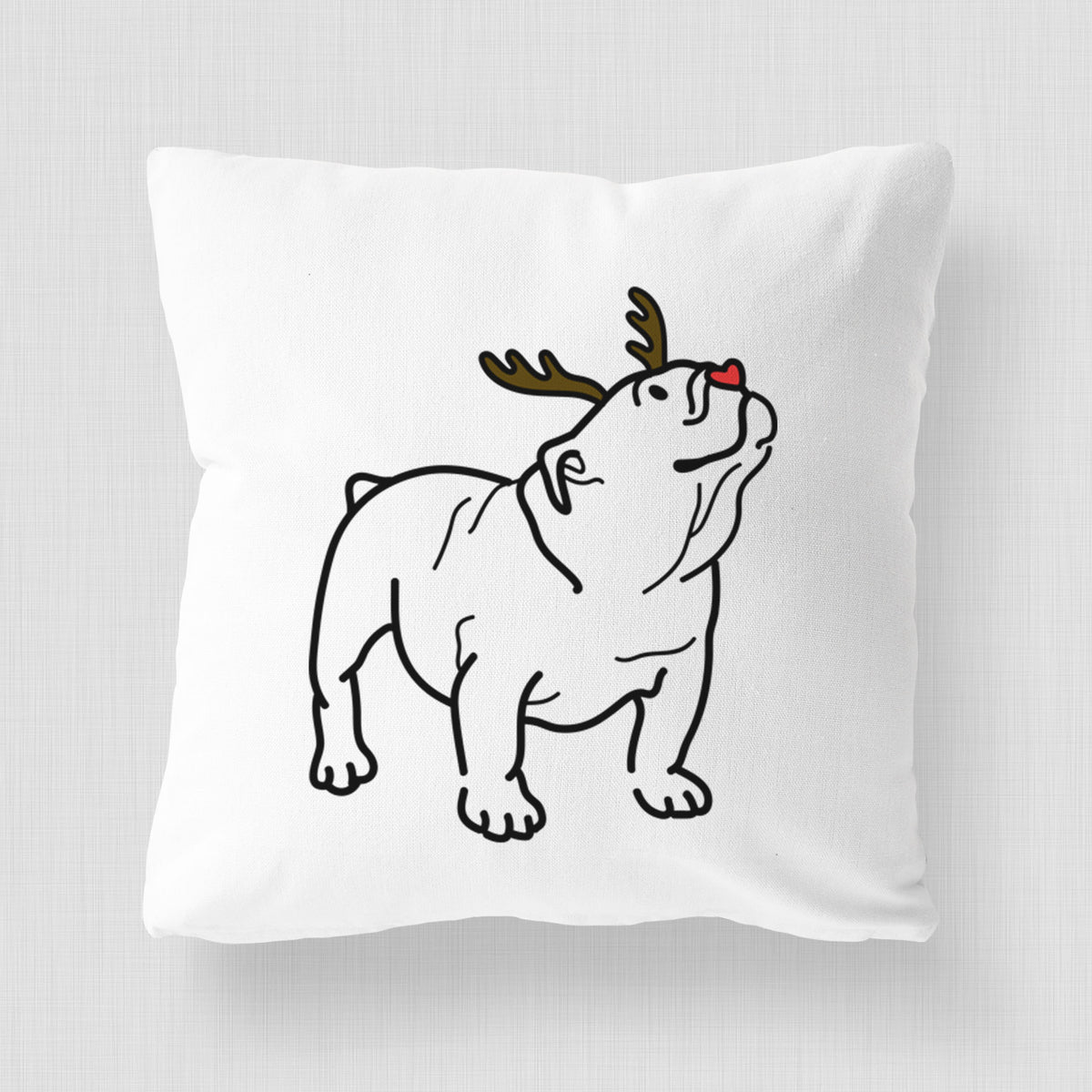 Love Always English Bulldog - Bruno -  Throw Pillow Cover