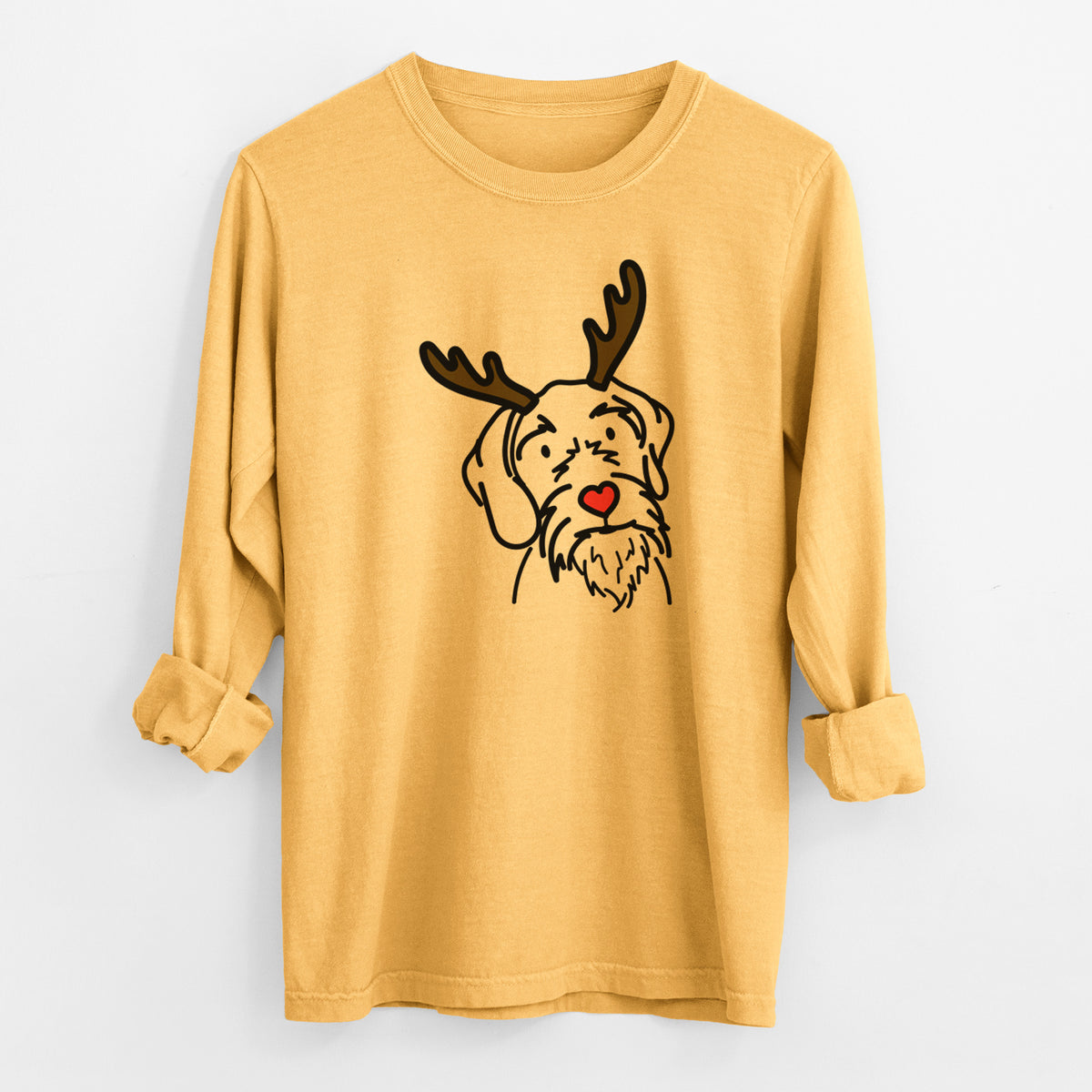 Red Nose German Wirehaired Pointer - Buck - Heavyweight 100% Cotton Long Sleeve