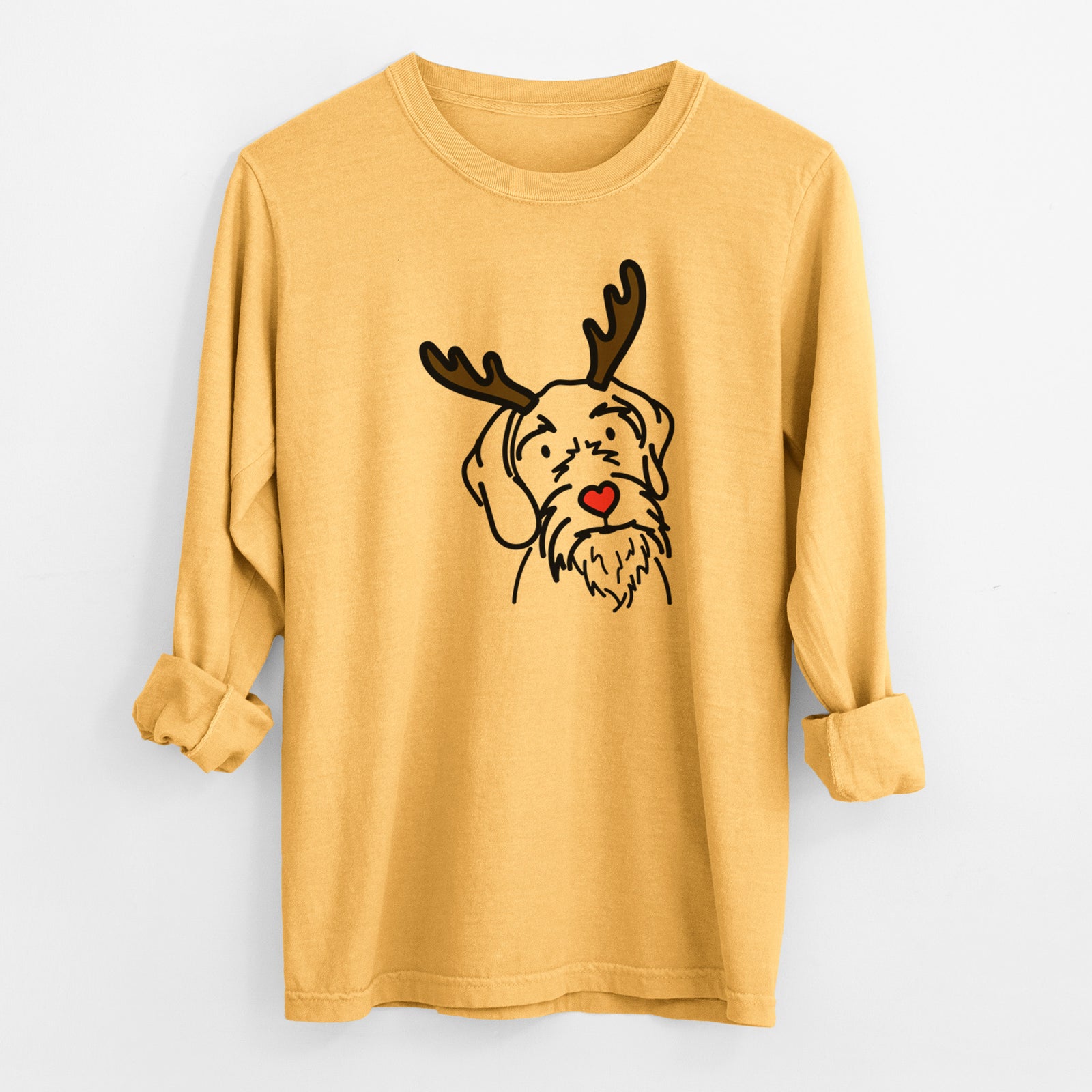 Red Nose German Wirehaired Pointer - Buck - Heavyweight 100% Cotton Long Sleeve