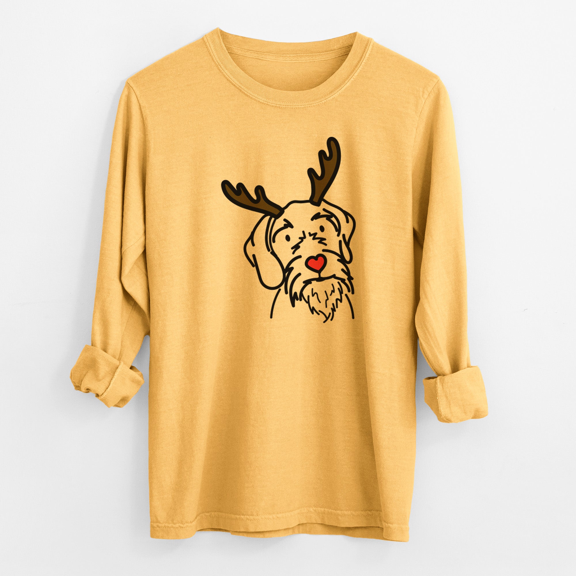 Red Nose German Wirehaired Pointer - Buck - Heavyweight 100% Cotton Long Sleeve