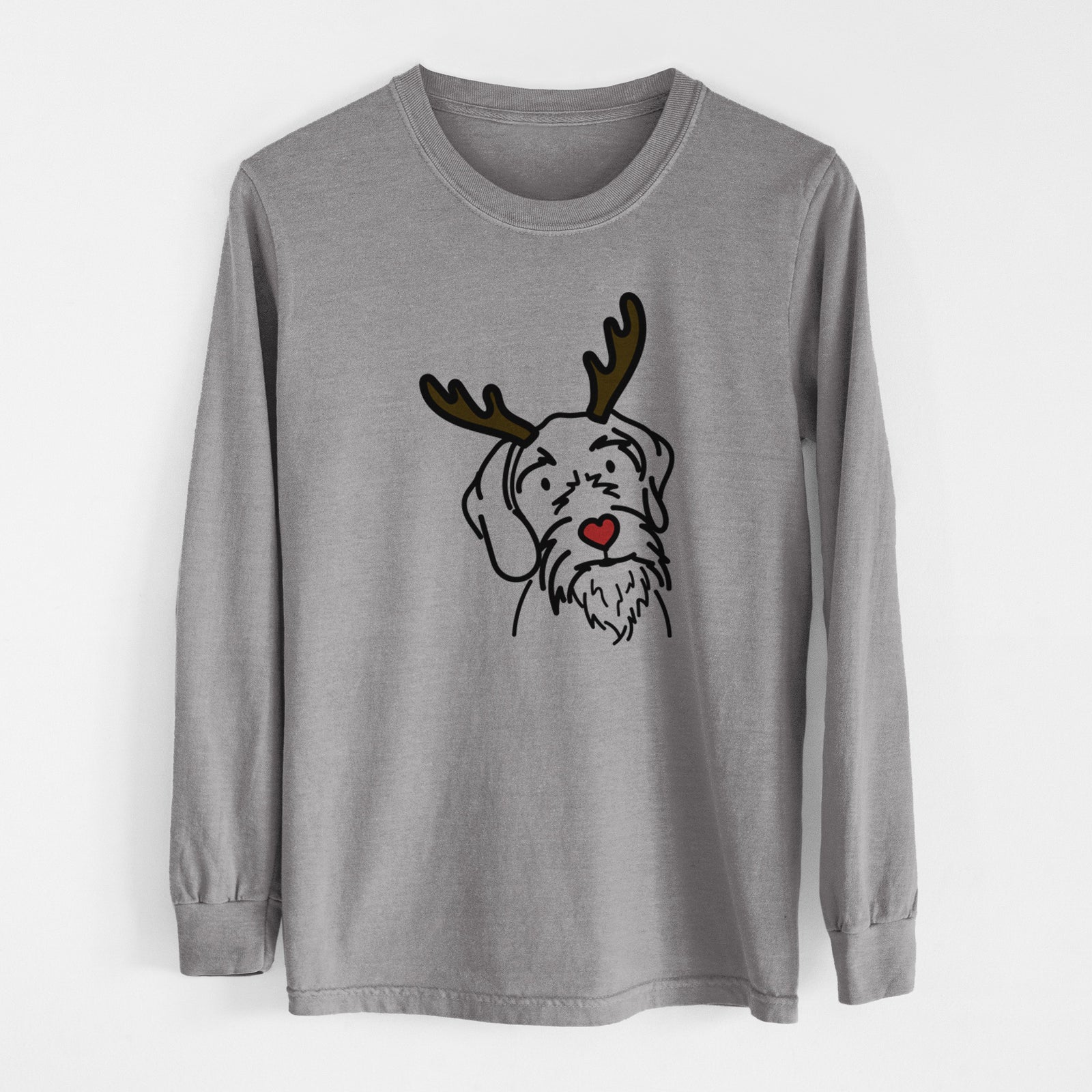 Red Nose German Wirehaired Pointer - Buck - Heavyweight 100% Cotton Long Sleeve