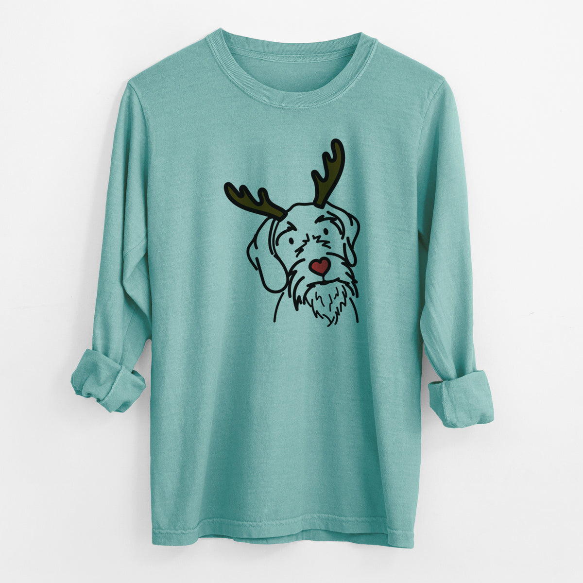 Red Nose German Wirehaired Pointer - Buck - Heavyweight 100% Cotton Long Sleeve