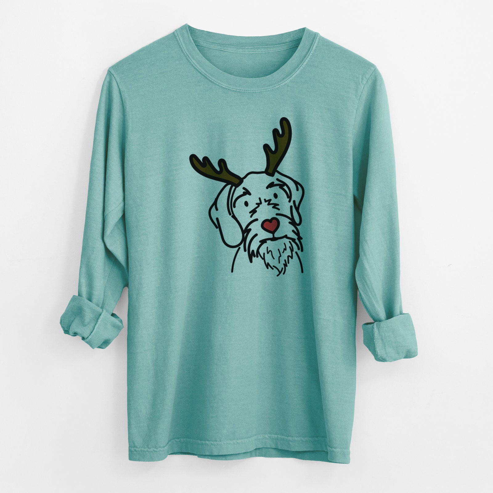 Red Nose German Wirehaired Pointer - Buck - Heavyweight 100% Cotton Long Sleeve