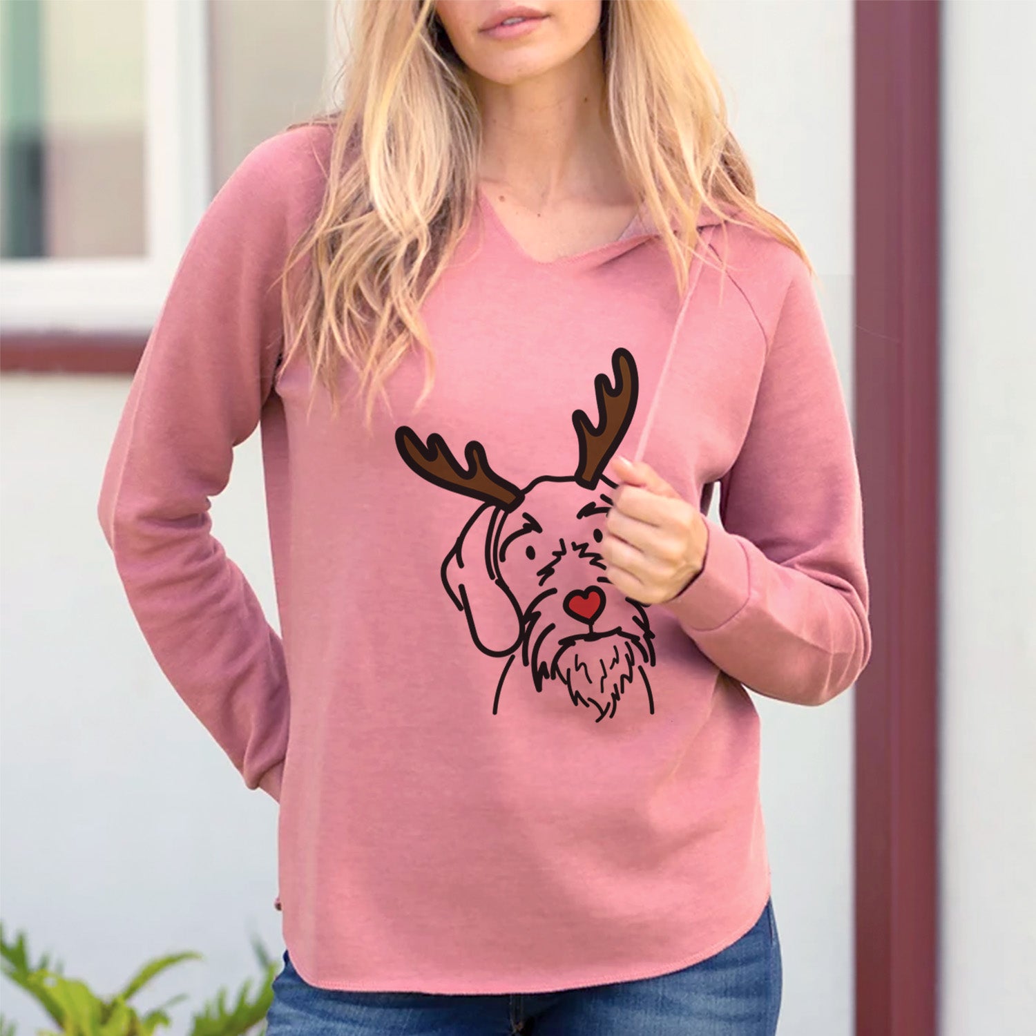 Red Nose German Wirehaired Pointer - Buck - Cali Wave Hooded Sweatshirt