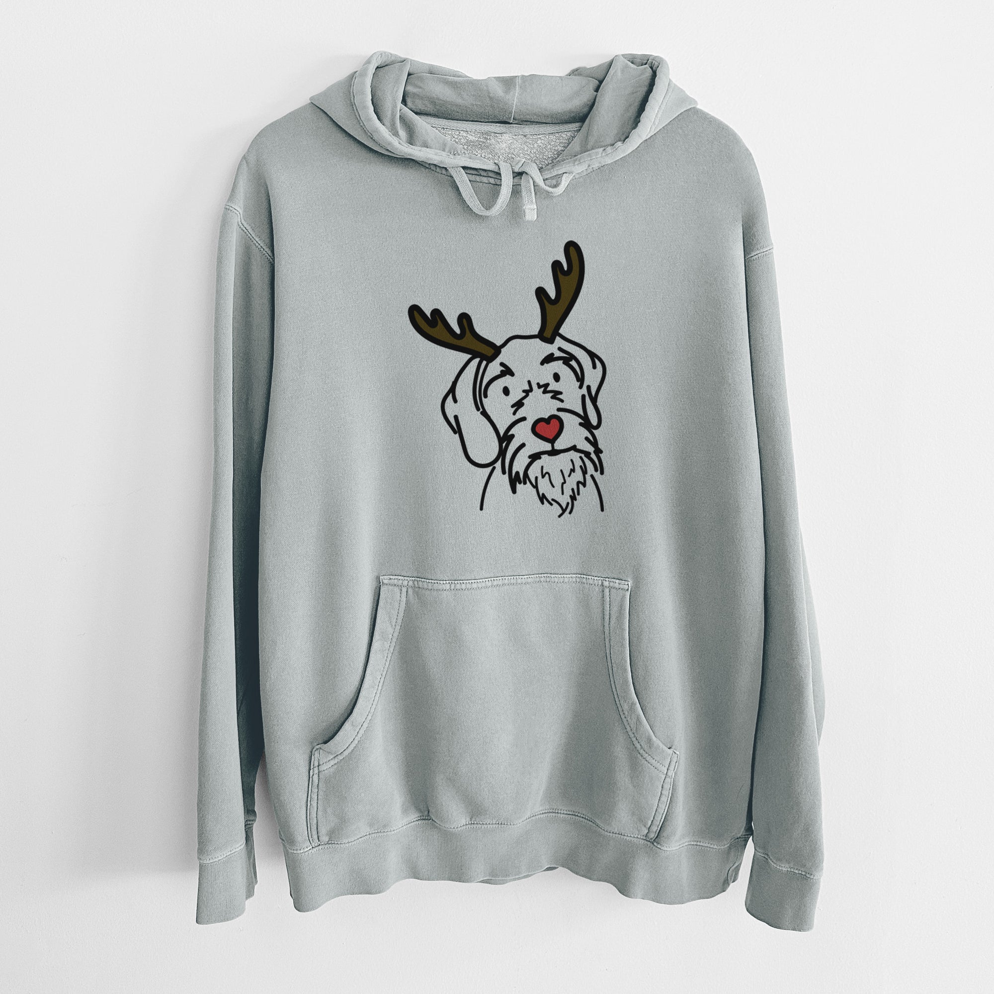 Red Nose German Wirehaired Pointer - Buck - Unisex Pigment Dyed Hoodie