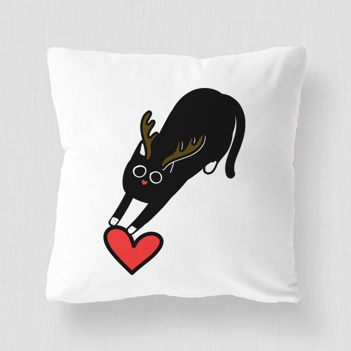 Love Always Black Cat - Bug -  Throw Pillow Cover