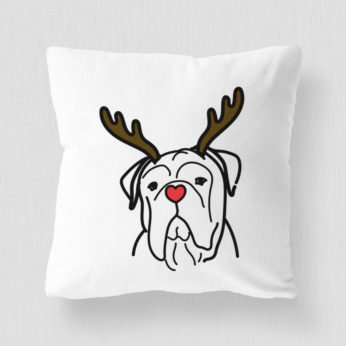 Love Always Bull Mastiff - Vivian -  Throw Pillow Cover
