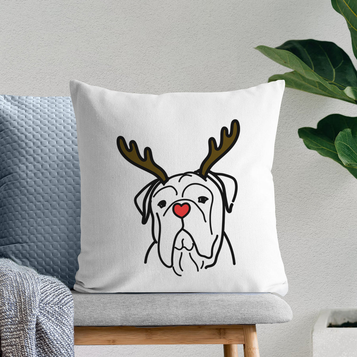 Love Always Bull Mastiff - Vivian -  Throw Pillow Cover