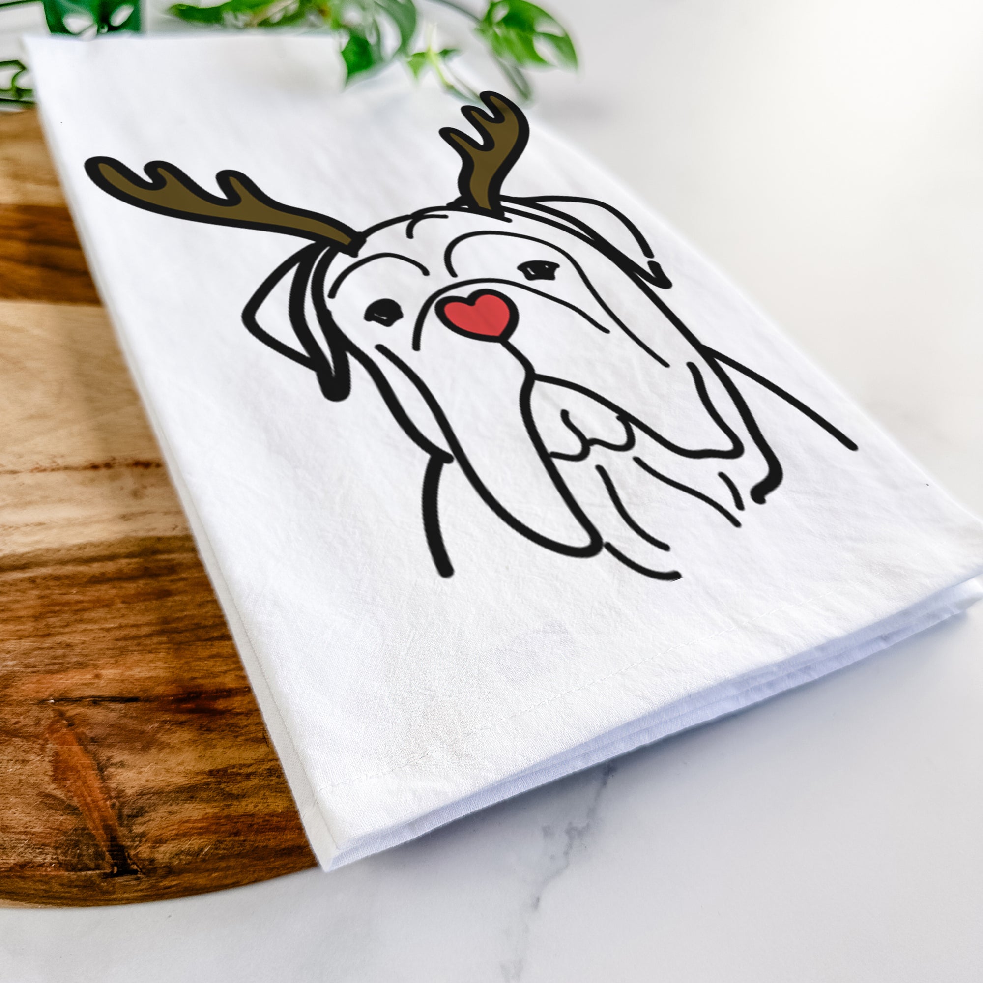 Red Nose Bull Mastiff - Vivian - Tea Towel