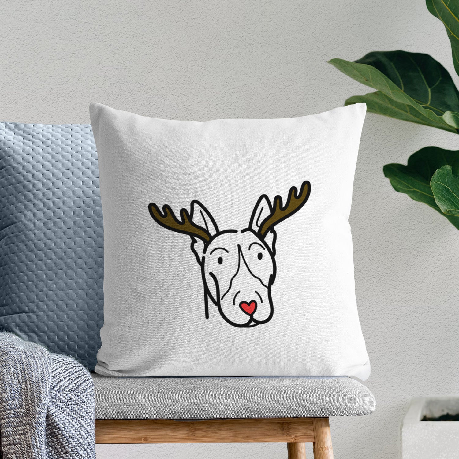 Love Always Bull Terrier - Throw Pillow Cover