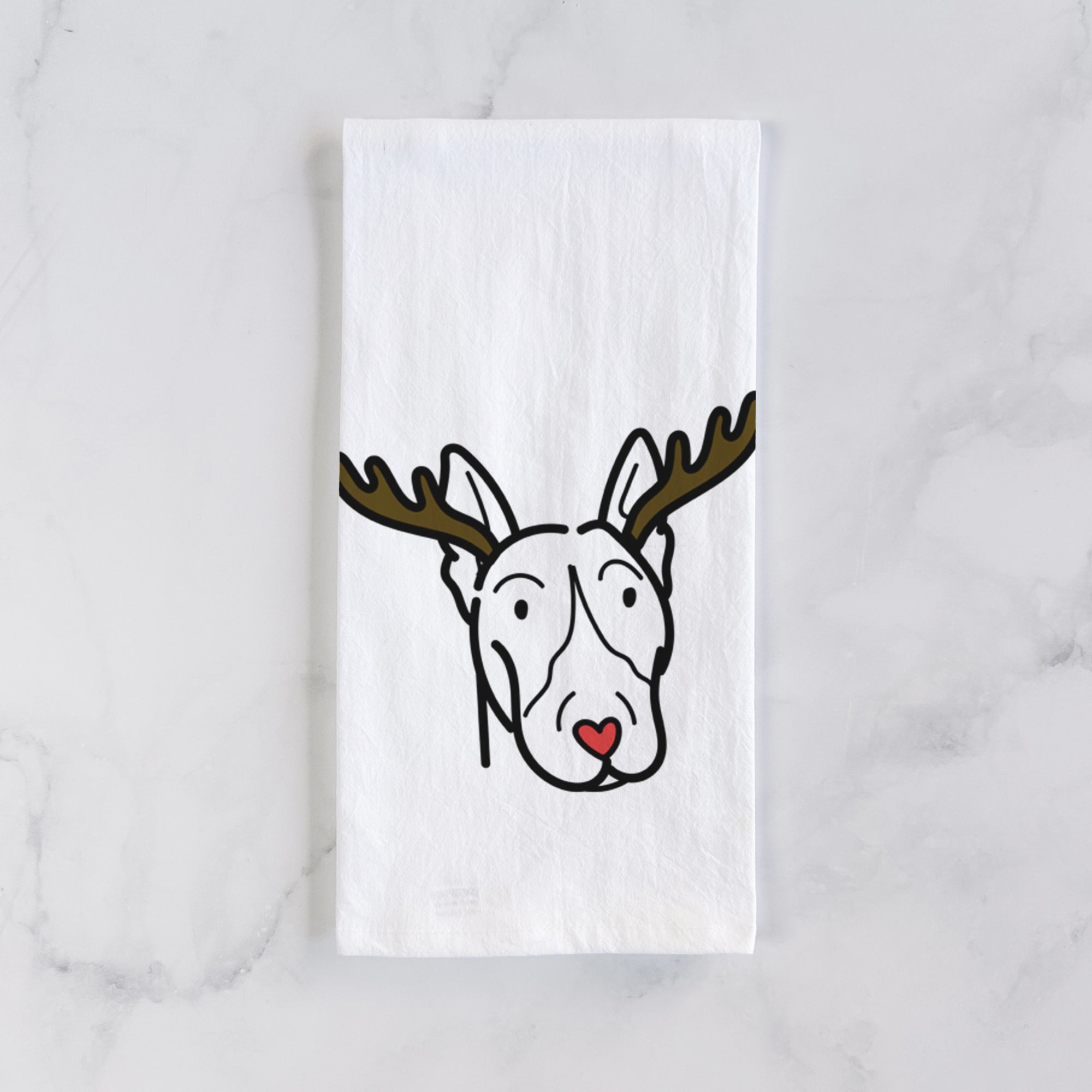 Red Nose Bull Terrier - Tea Towel