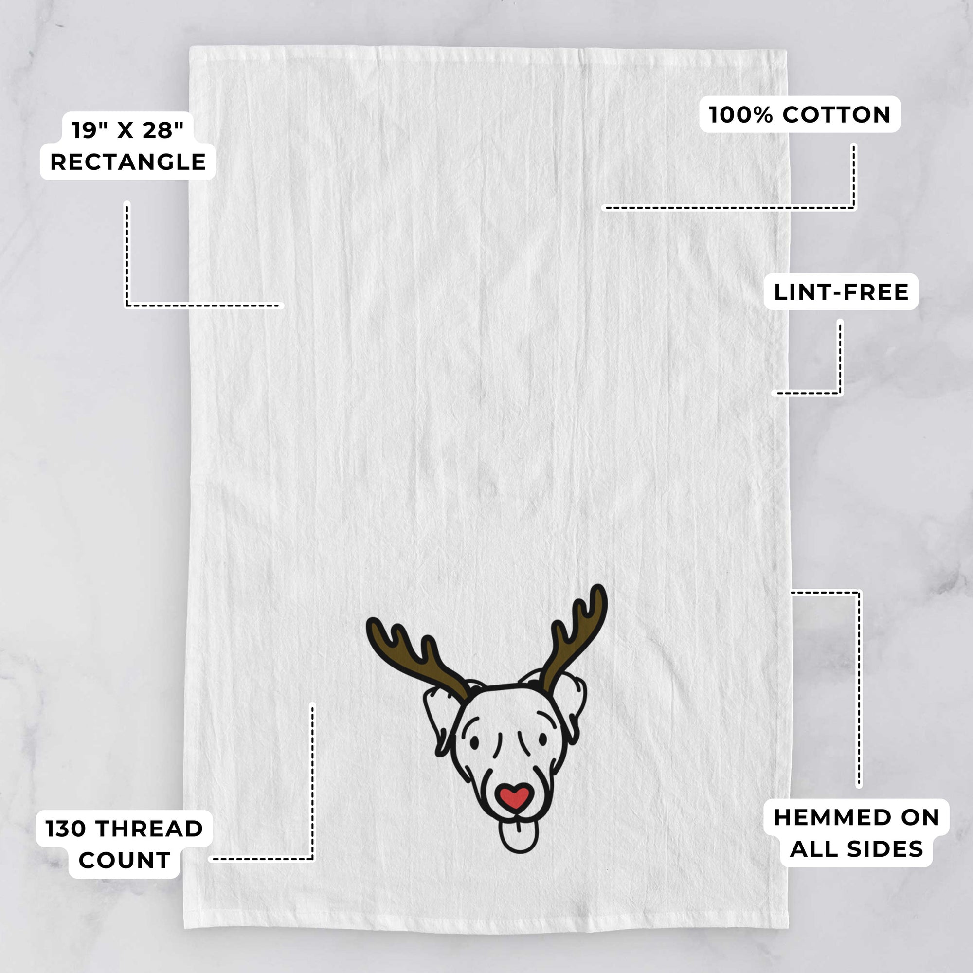 Red Nose Jack Russell Terrier - Cammy - Tea Towel