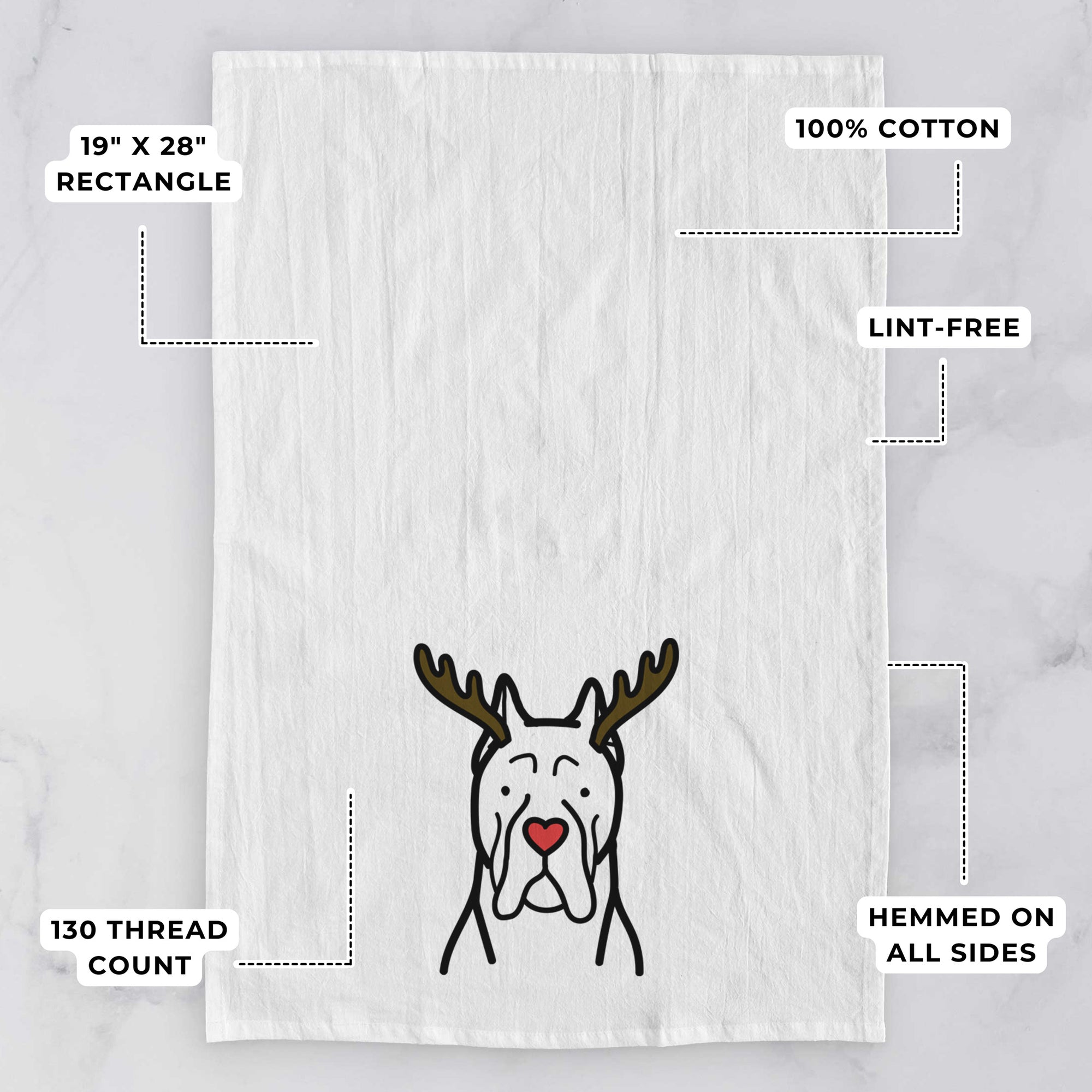 Red Nose CaneCorso - Tea Towel