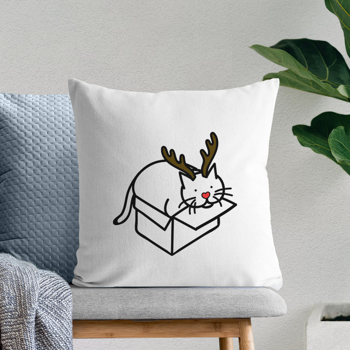 Love Always Cat in a Box - Charlie -  Throw Pillow Cover