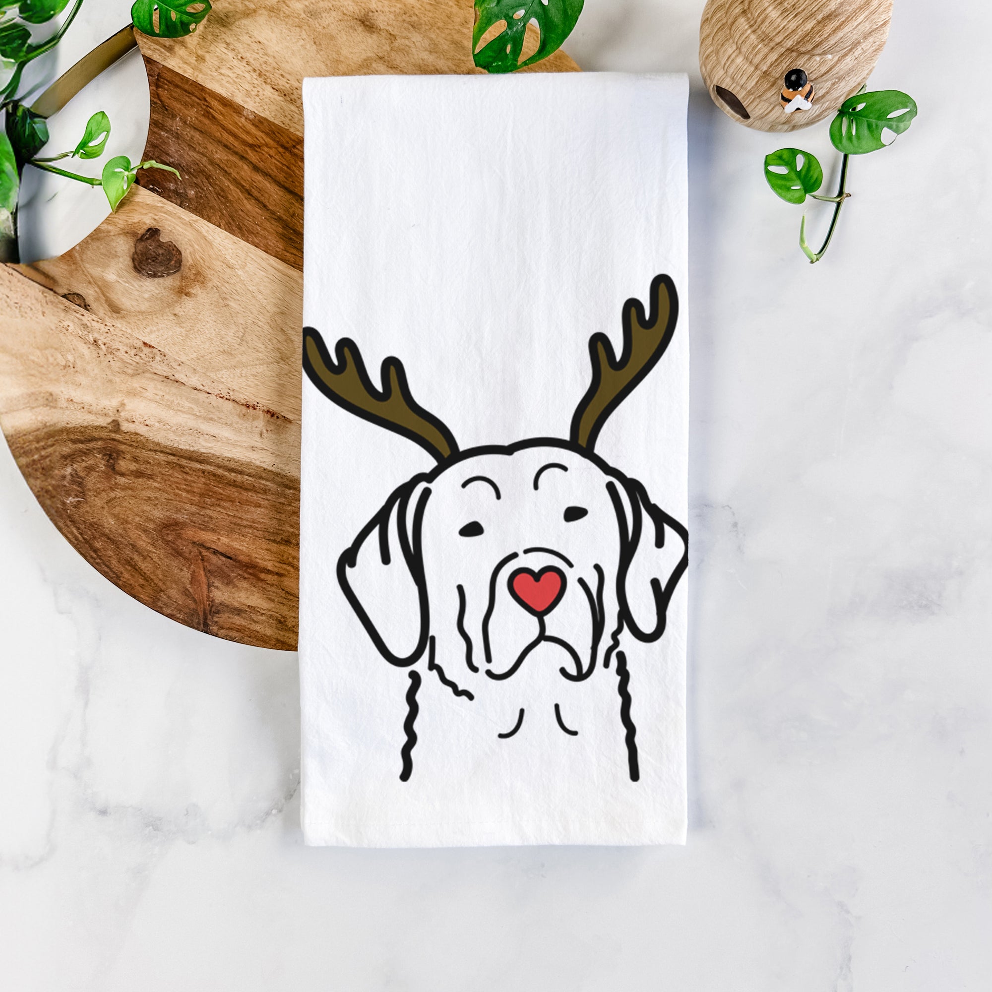 Red Nose Chesapeake Bay Retriever - Tea Towel