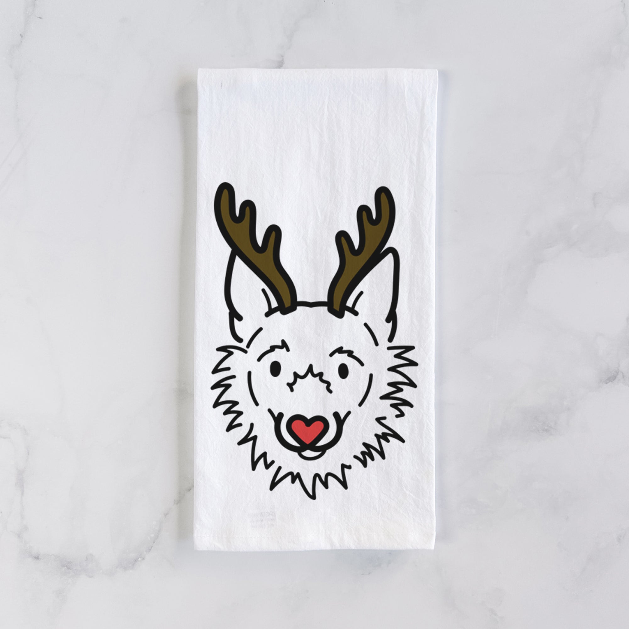 Red Nose Super Mutt - Chewy - Tea Towel