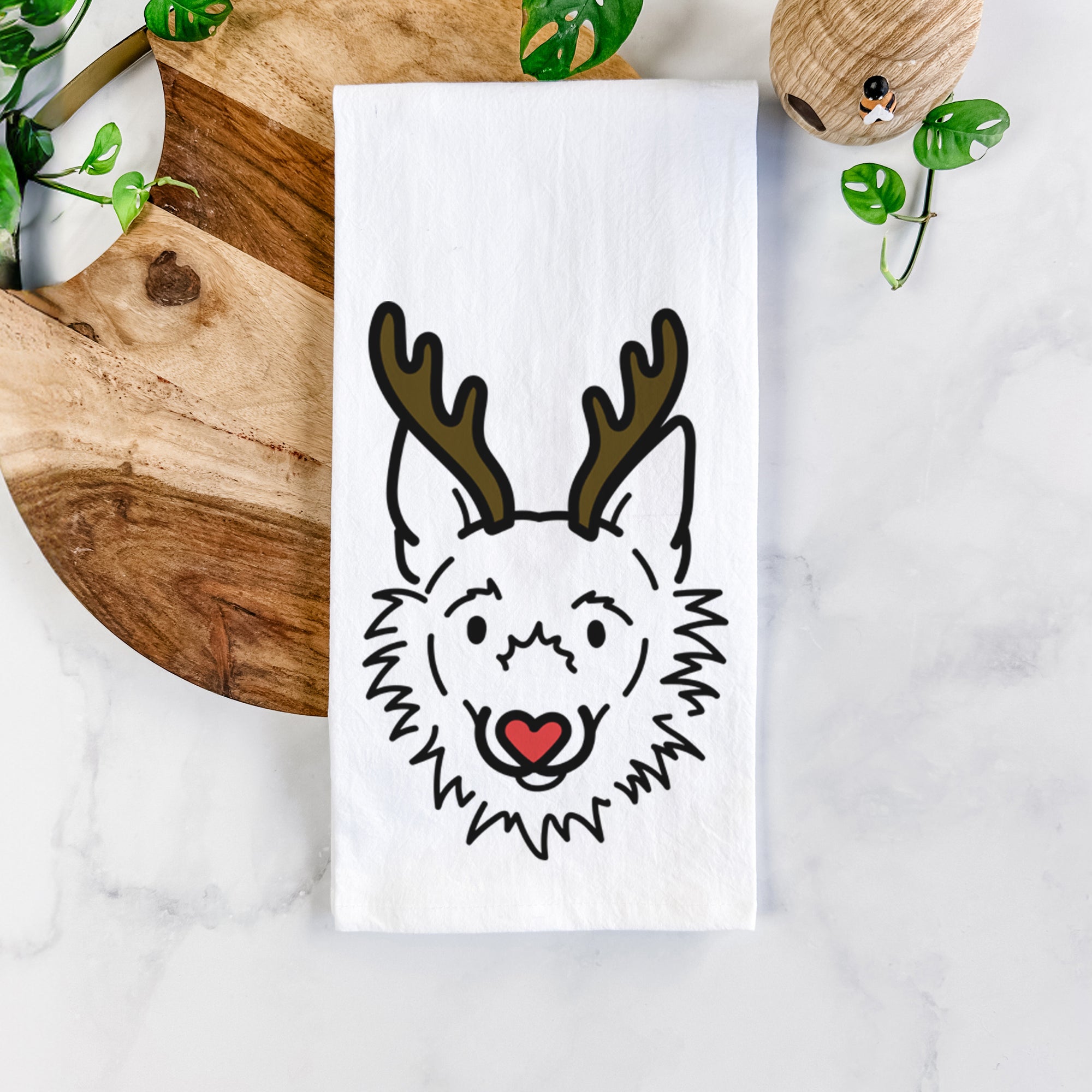 Red Nose Super Mutt - Chewy - Tea Towel