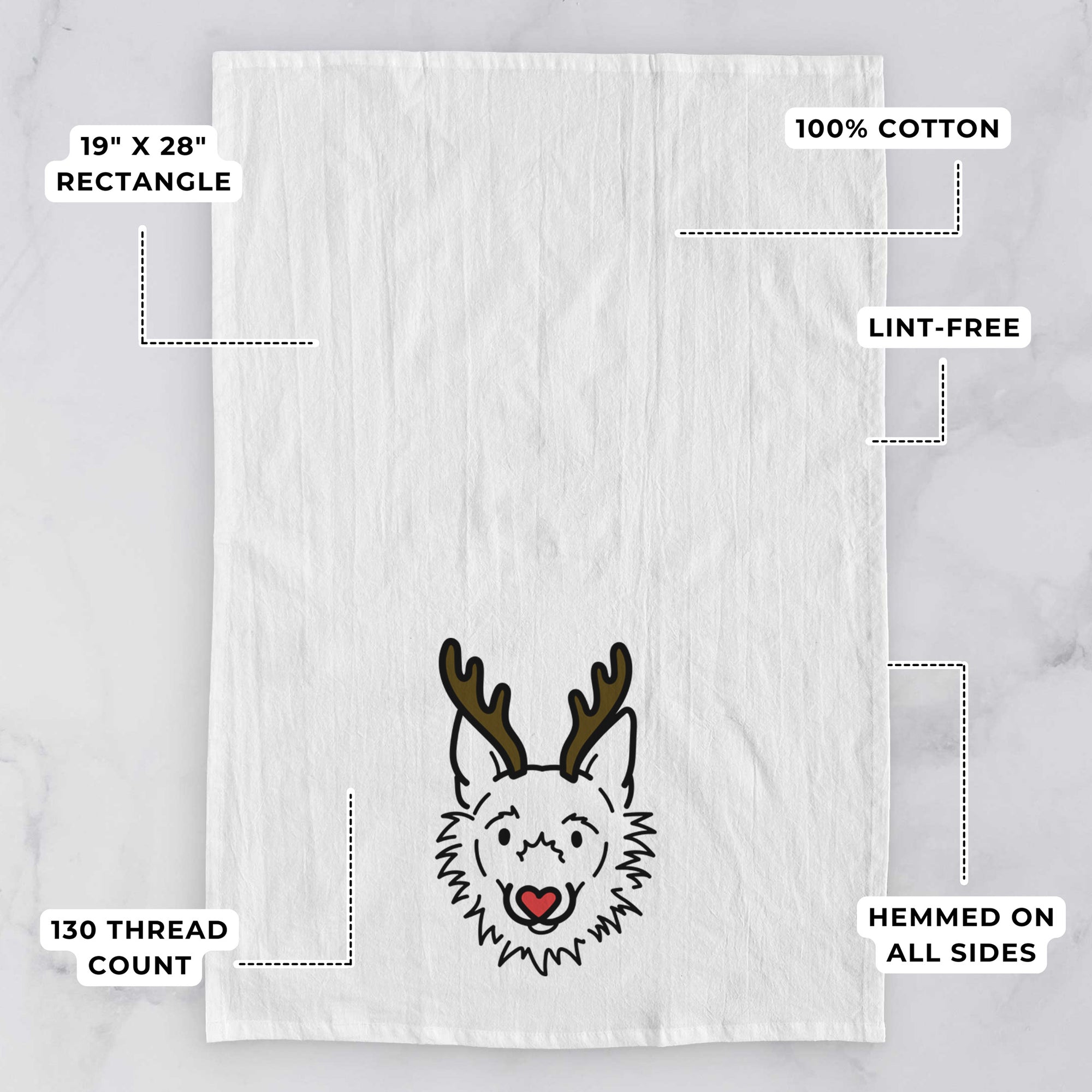 Red Nose Super Mutt - Chewy - Tea Towel