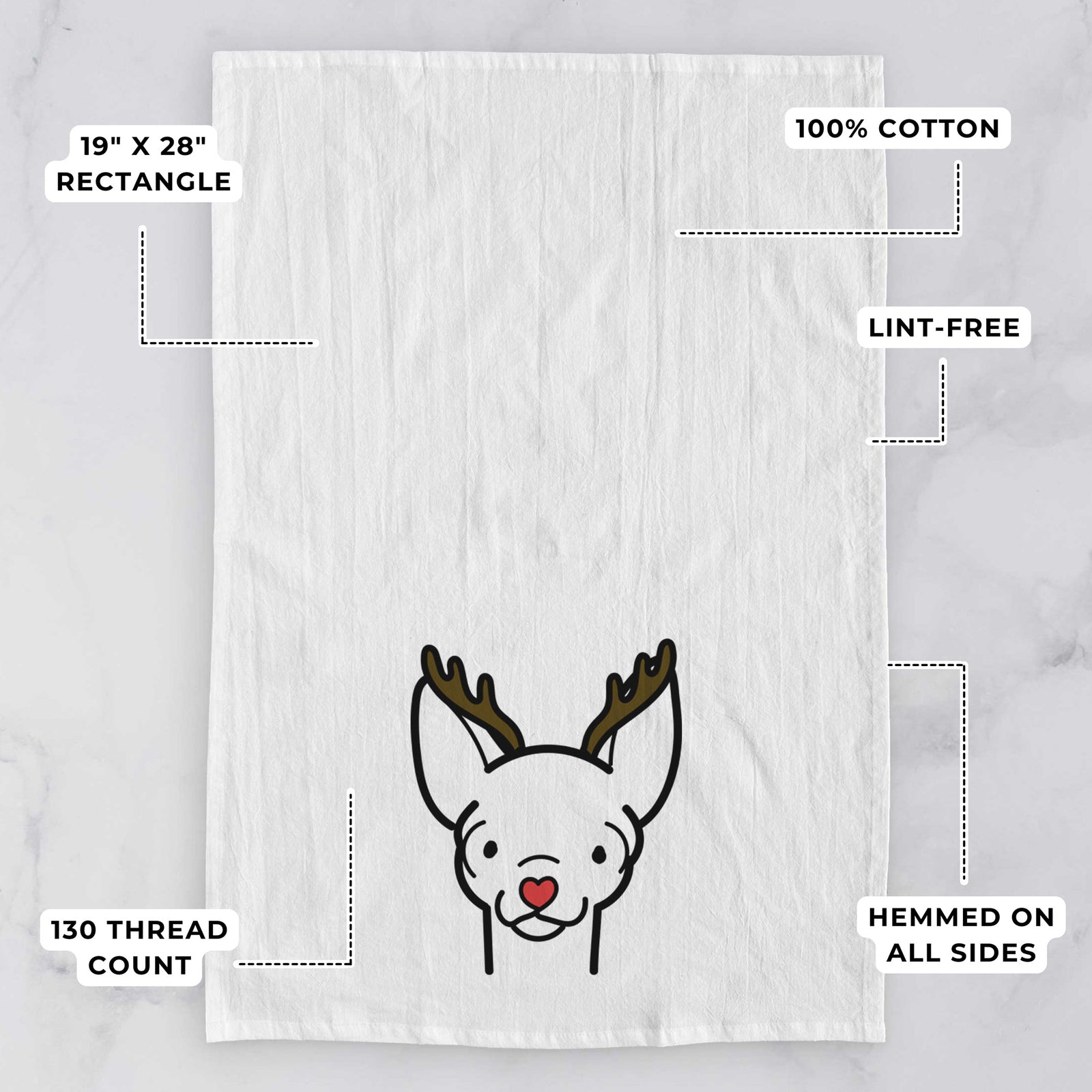 Red Nose Chihuahua - Tea Towel