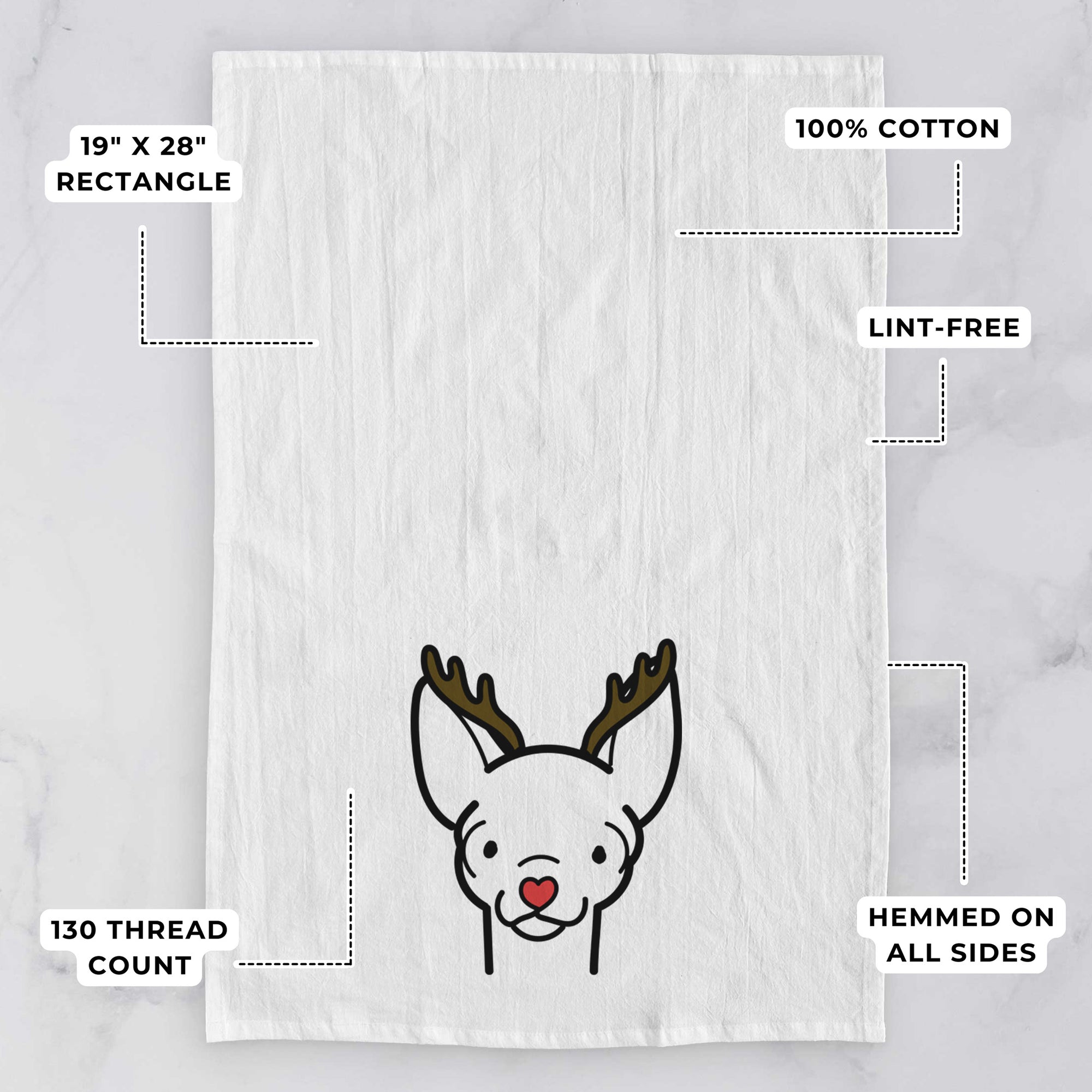 Red Nose Chihuahua - Tea Towel