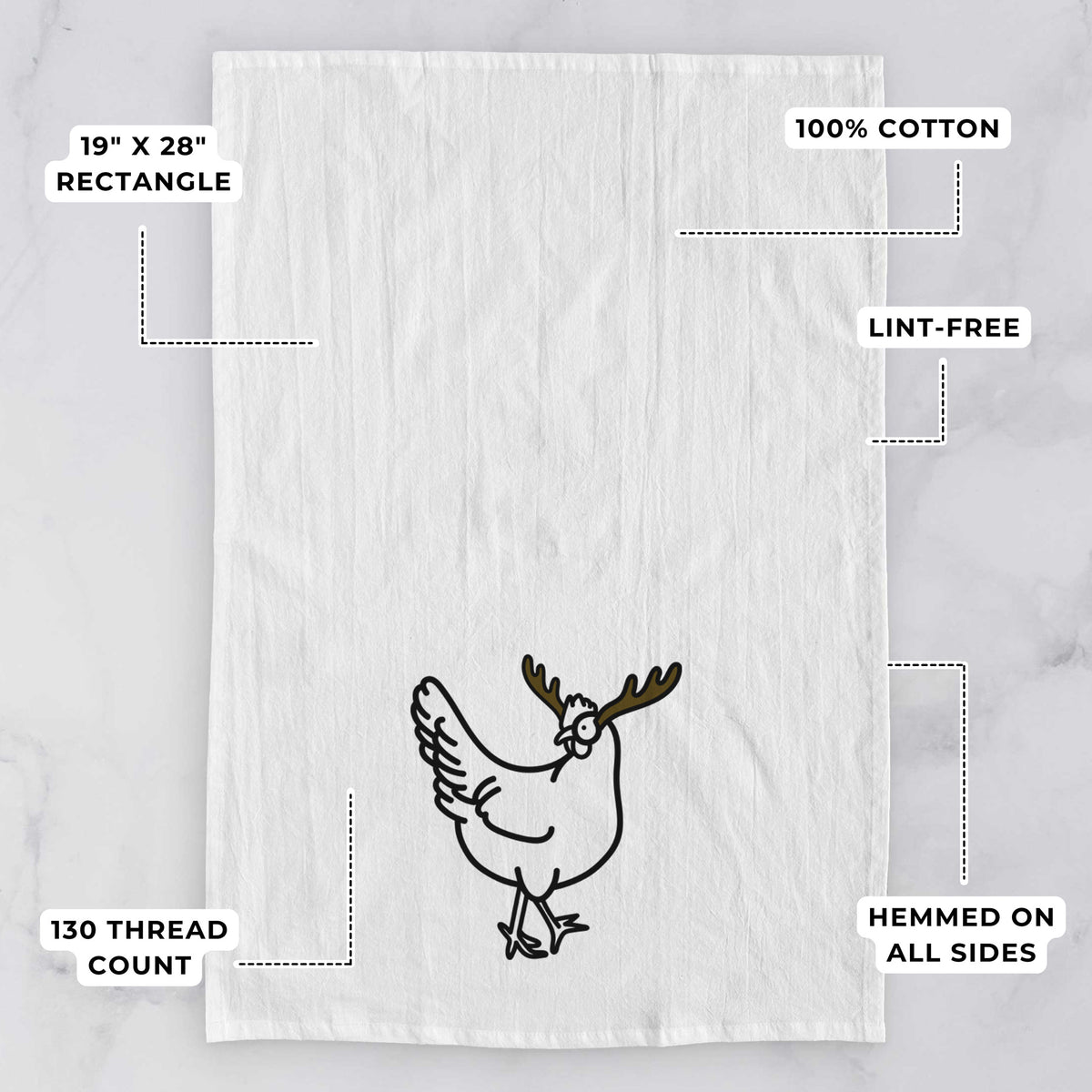 Red Nose Chicken - Daisy - Tea Towel