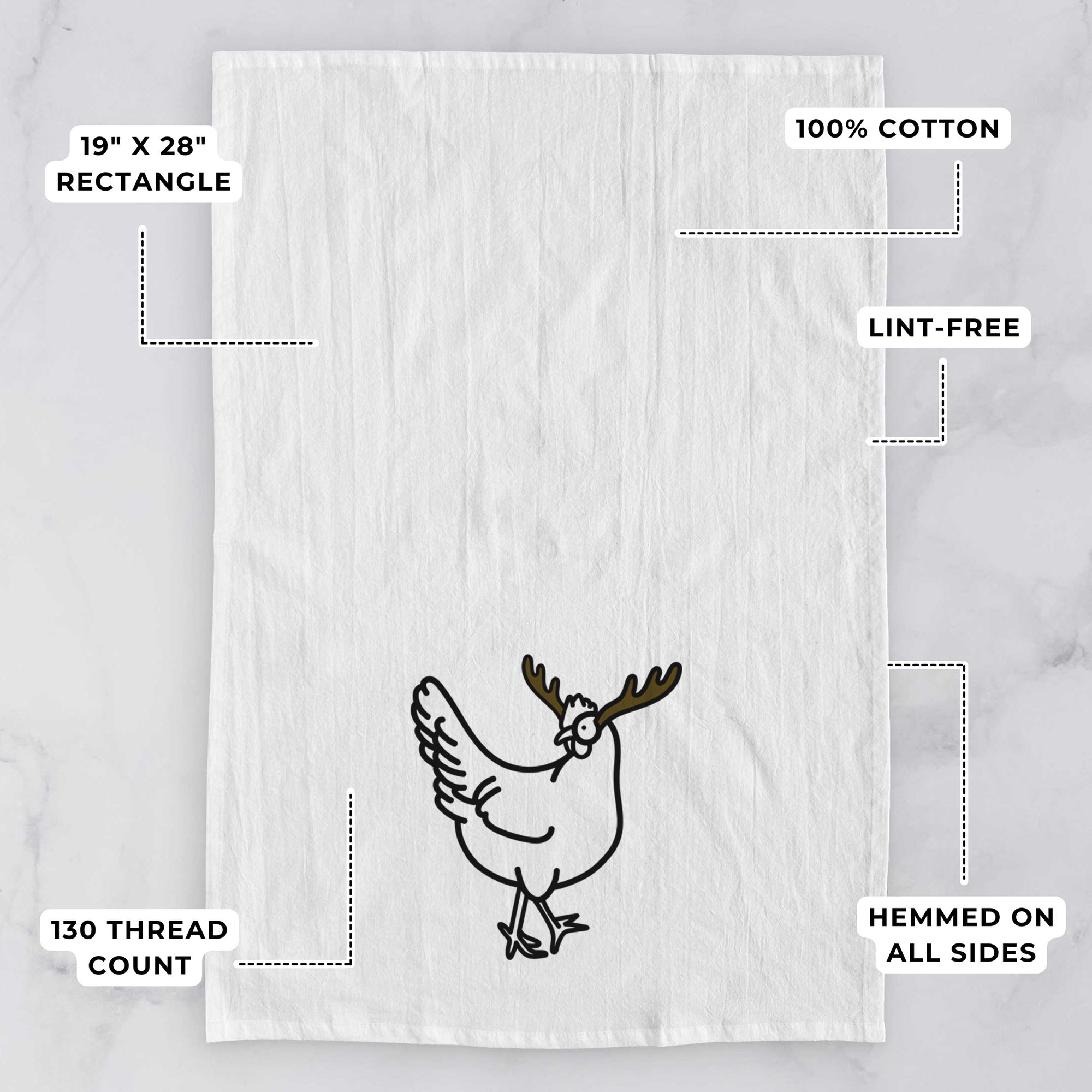Red Nose Chicken - Daisy - Tea Towel