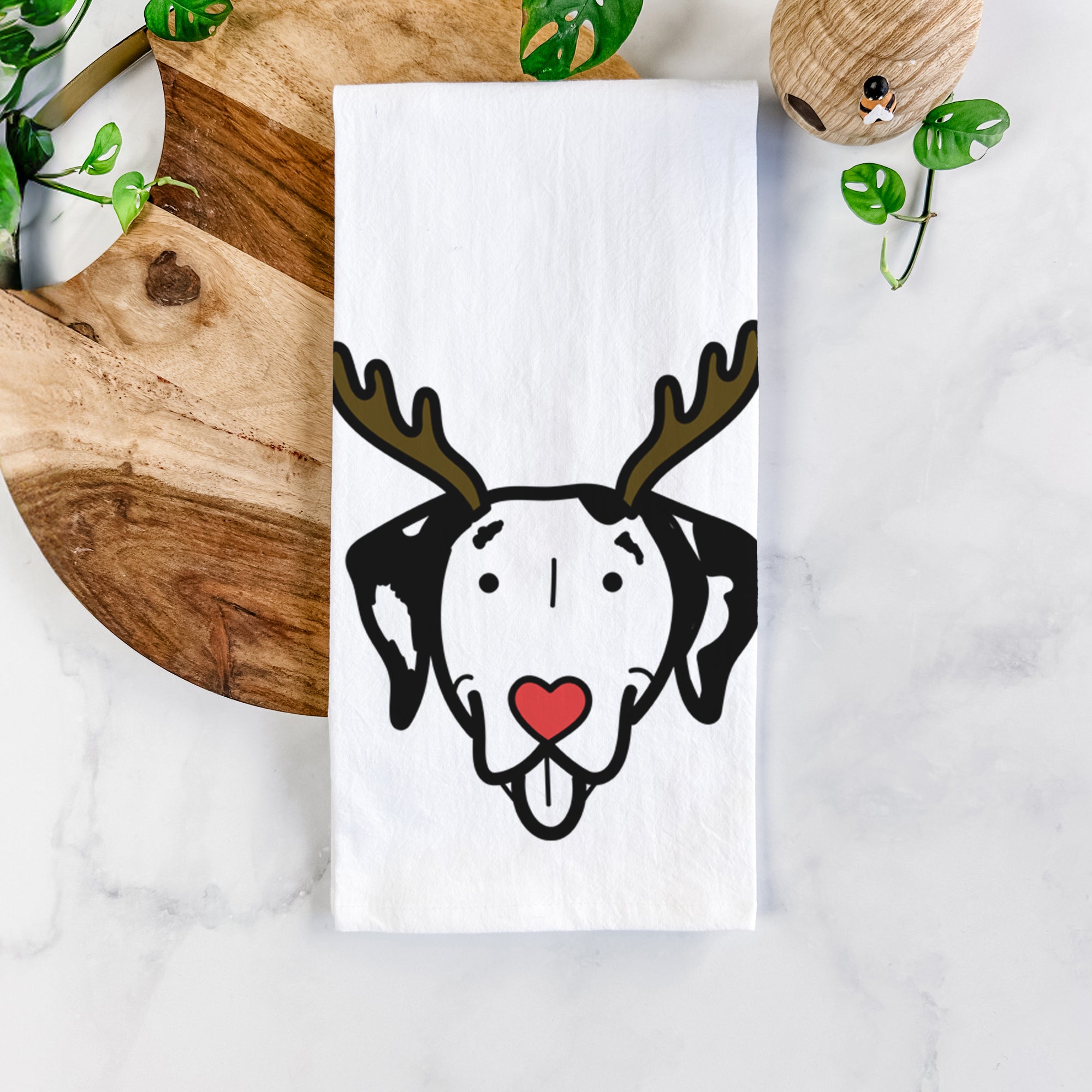 Red Nose Dalmatian - Tea Towel